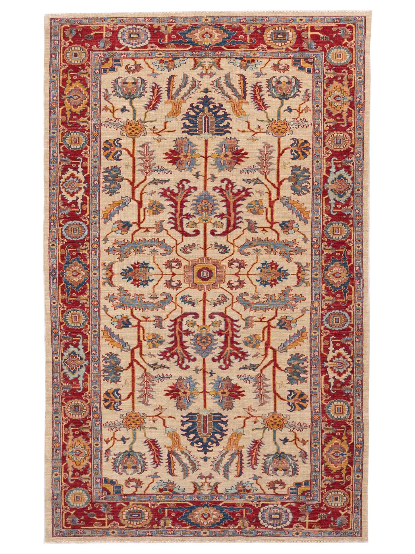 Pasha Antique Loom Fine Ivory Red Traditional