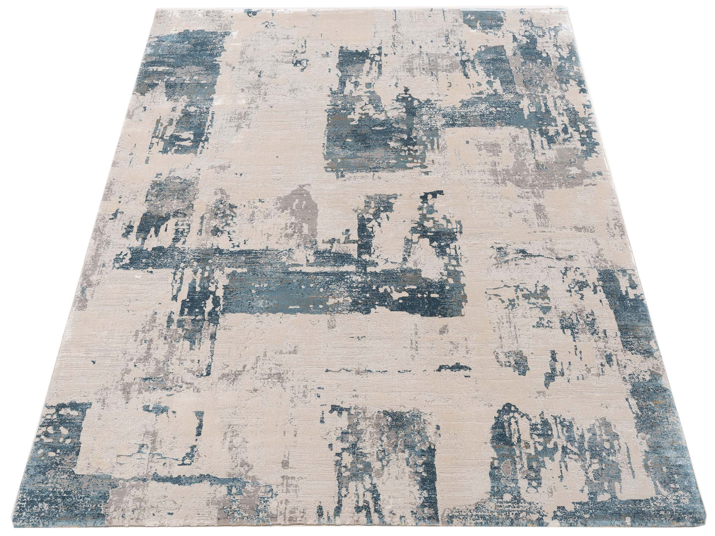Palermo 144384 Beige Blue 5.2x8 Machine Made Rug
