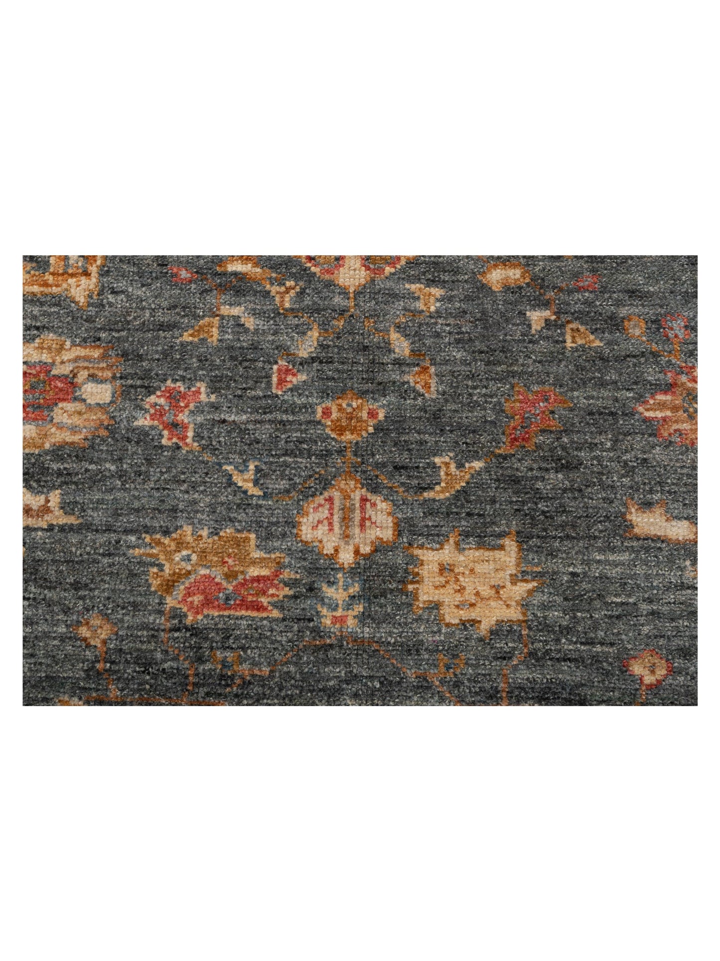 Angora Oushak 144540 Teal Blue Orange 6.4x11 Hand Knotted Rug