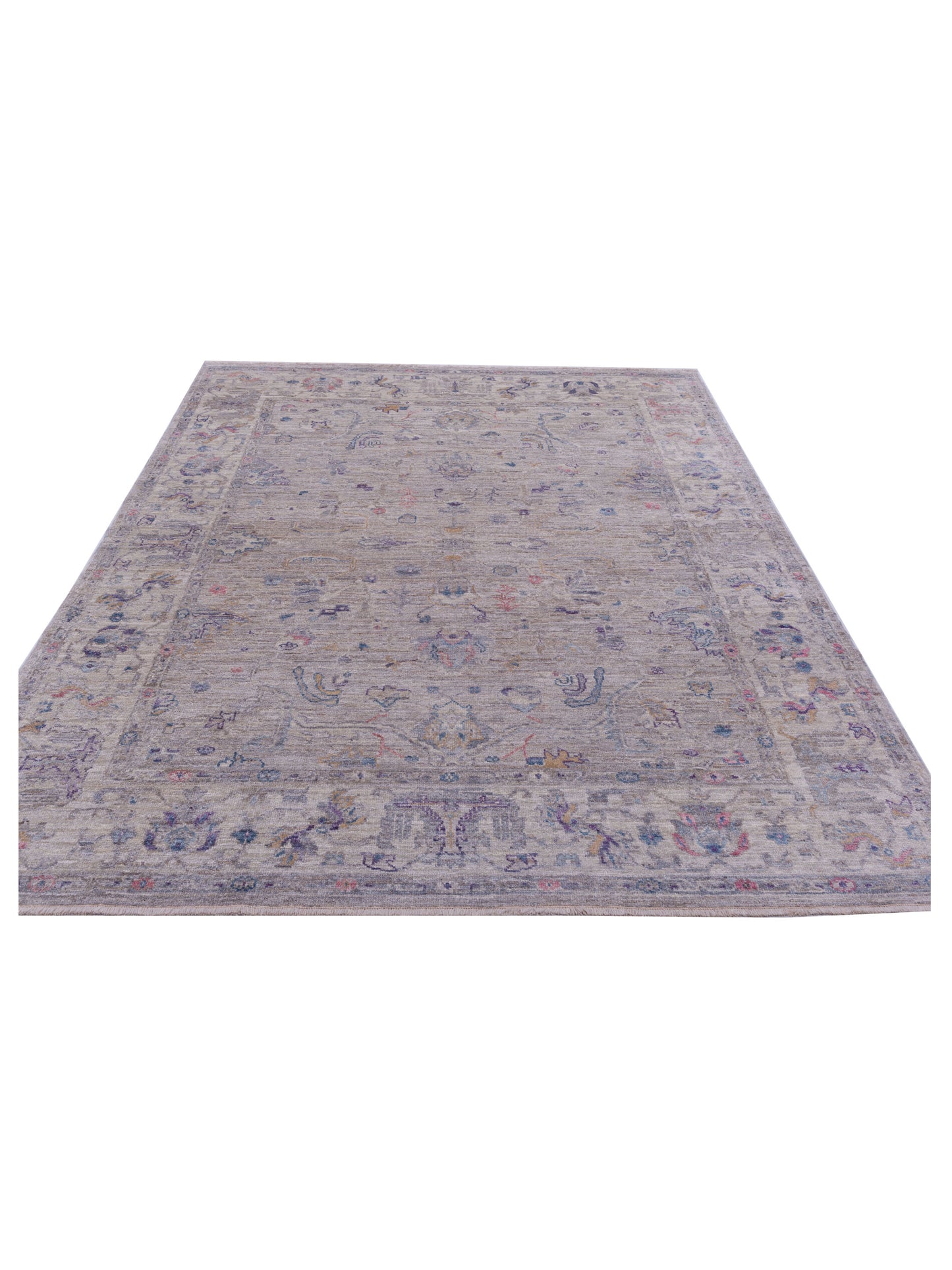 Angora Oushak 144565 Gray Ivory 8.2x10.3 Hand Knotted Rug