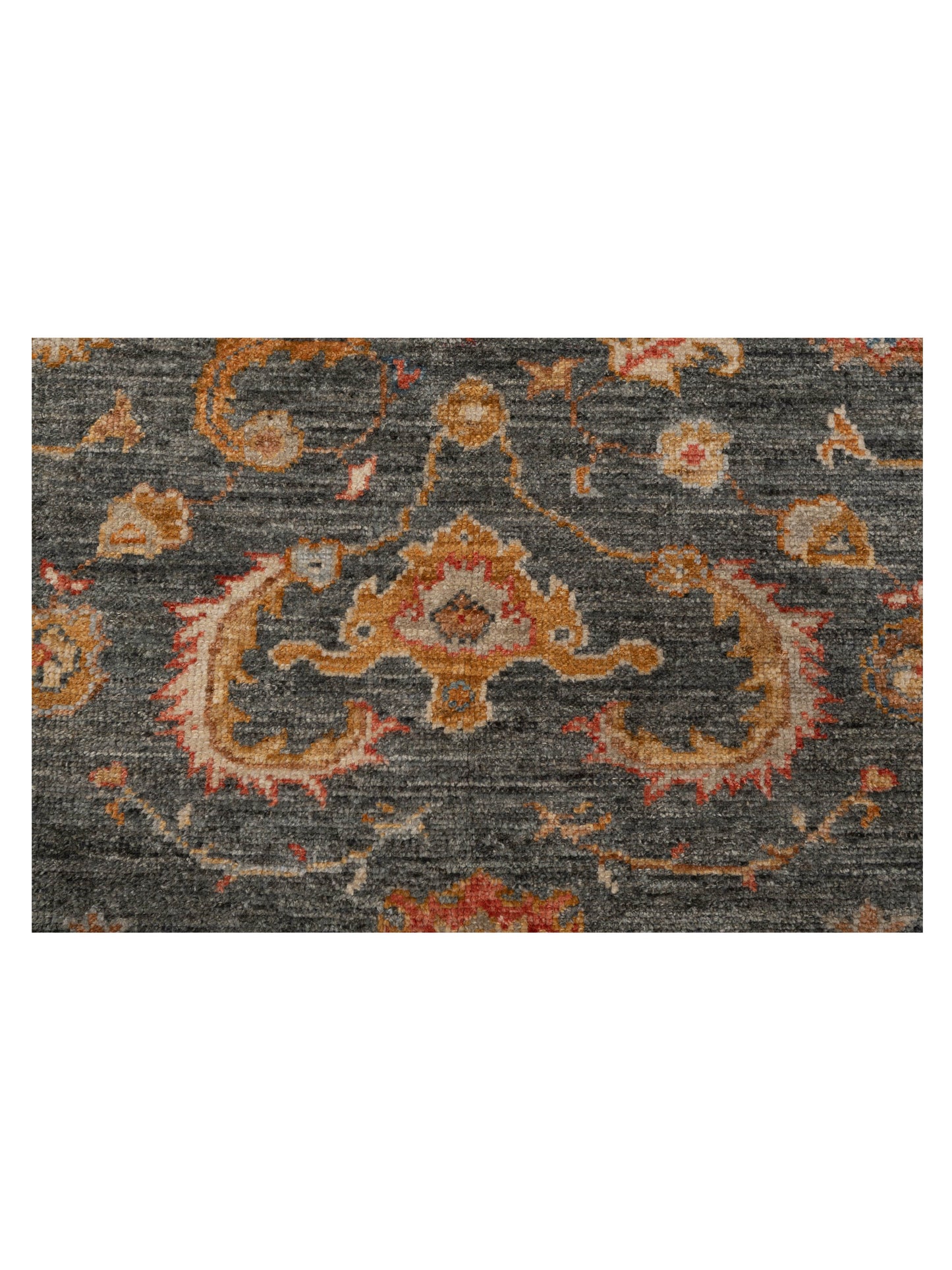 Angora Oushak 144582 Teal Blue Red 6.3x13.8 Hand Knotted Rug