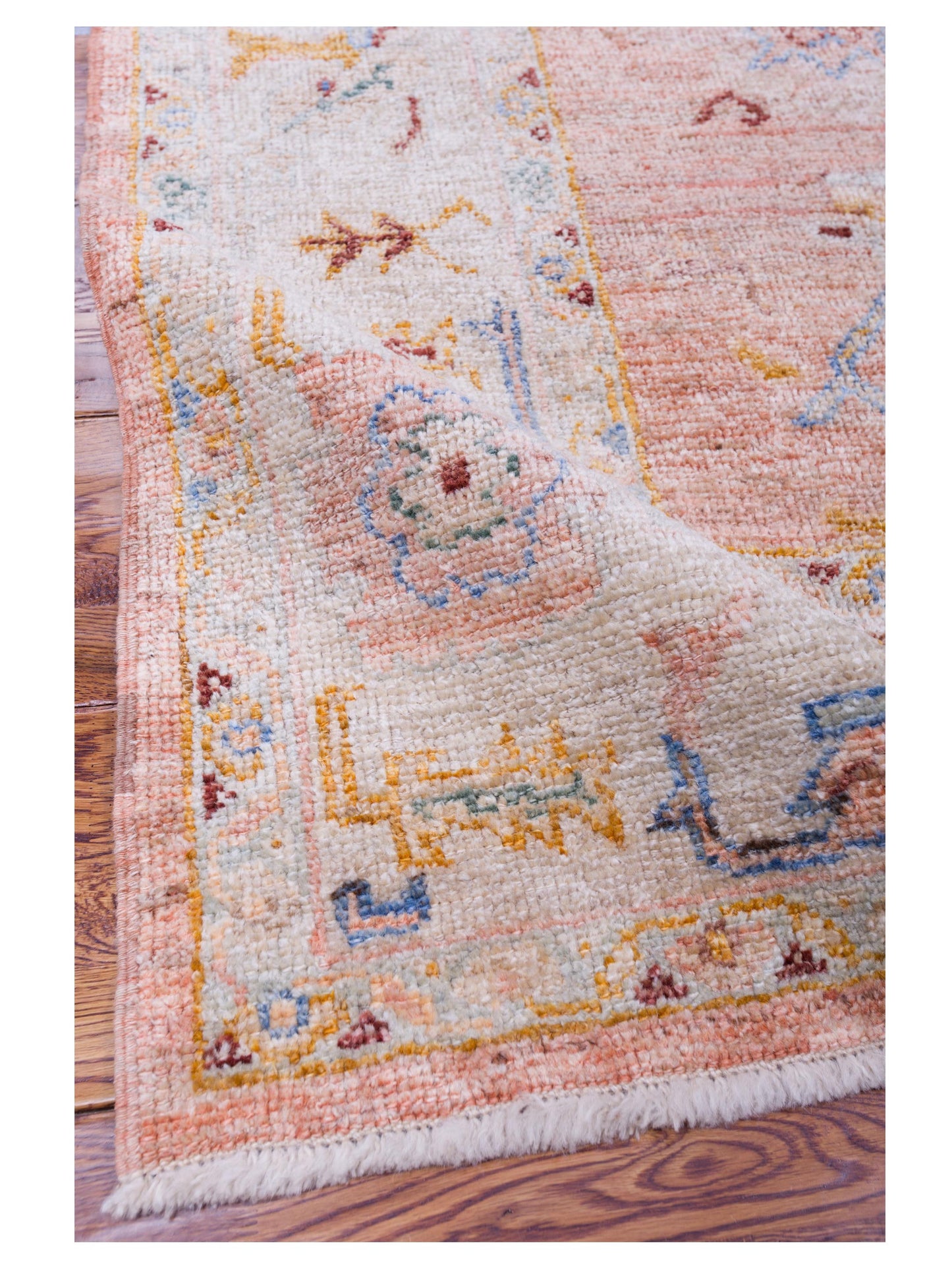 Angora Oushak 144586 Pink Ivory 6.4x12.3 Hand Knotted Rug