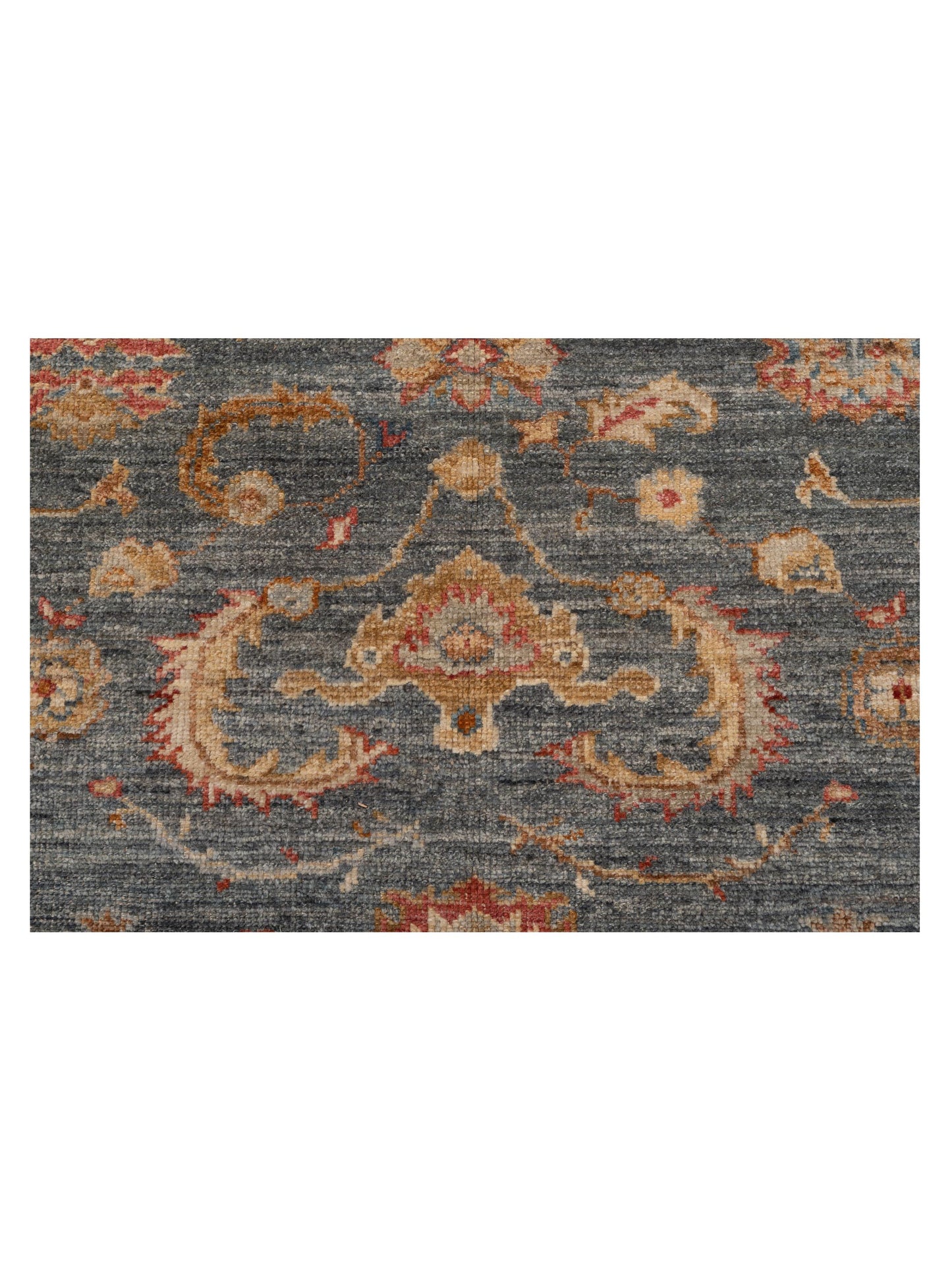 Angora Oushak 144587 Teal Blue Red 6.3x11.7 Hand Knotted Rug