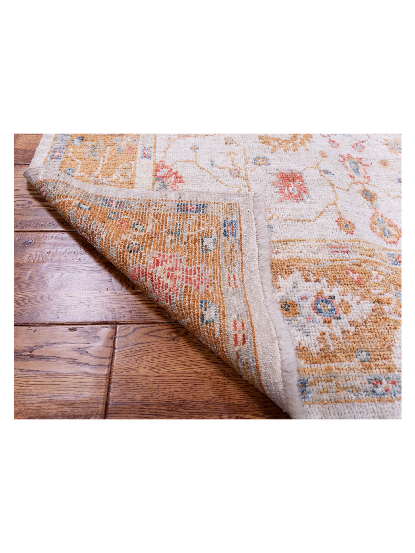 Angora Oushak 144603 Ivory Orange 5.1x7 Hand Knotted Rug