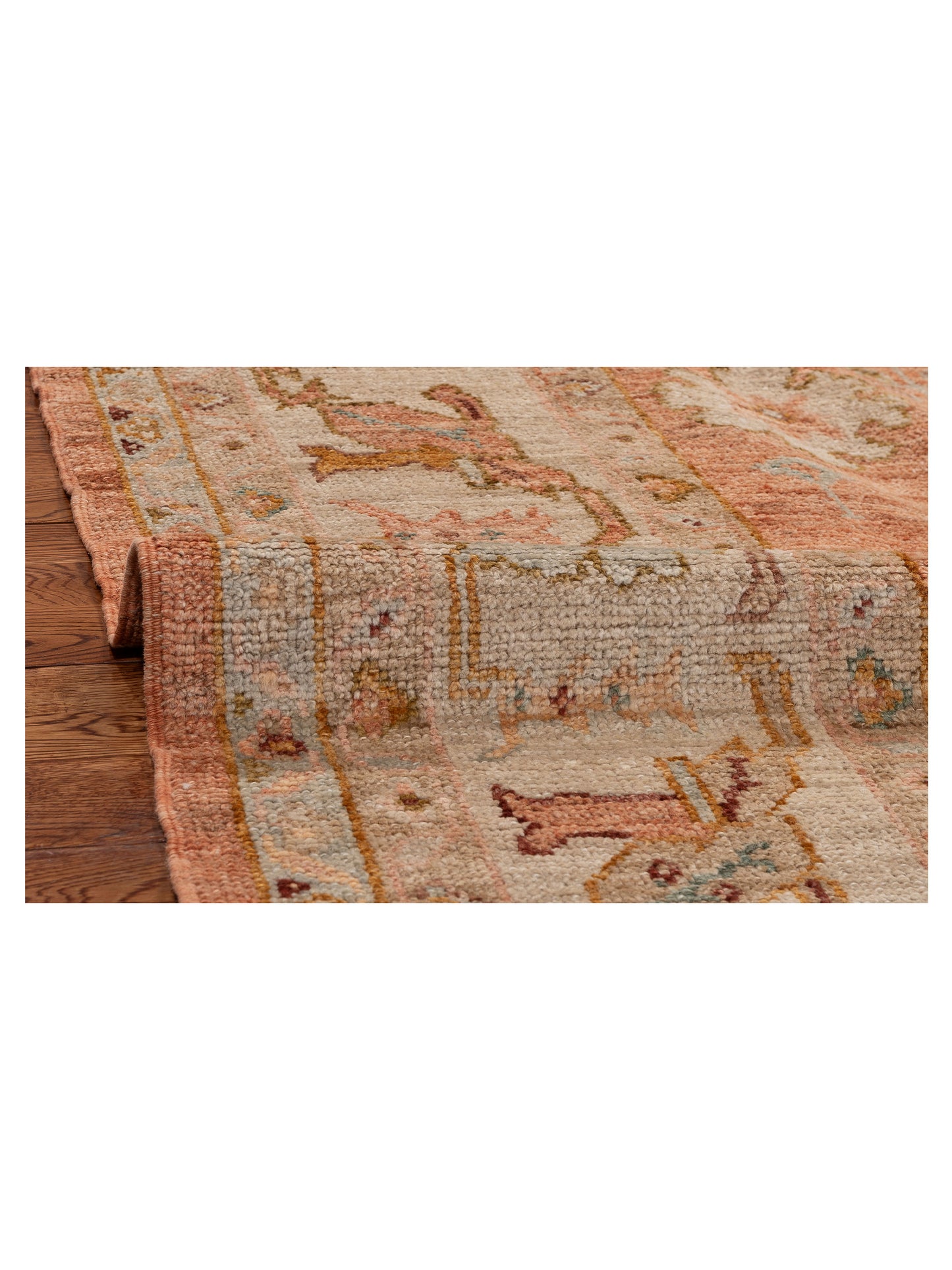 Angora Oushak 144619 Pink Ivory 8.5x10.2 Hand Knotted Rug
