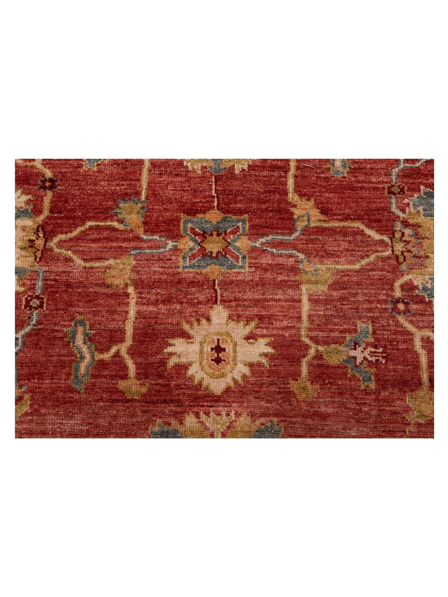 Angora Oushak 144637 Red Ivory 6.5x14.10 Hand Knotted Rug