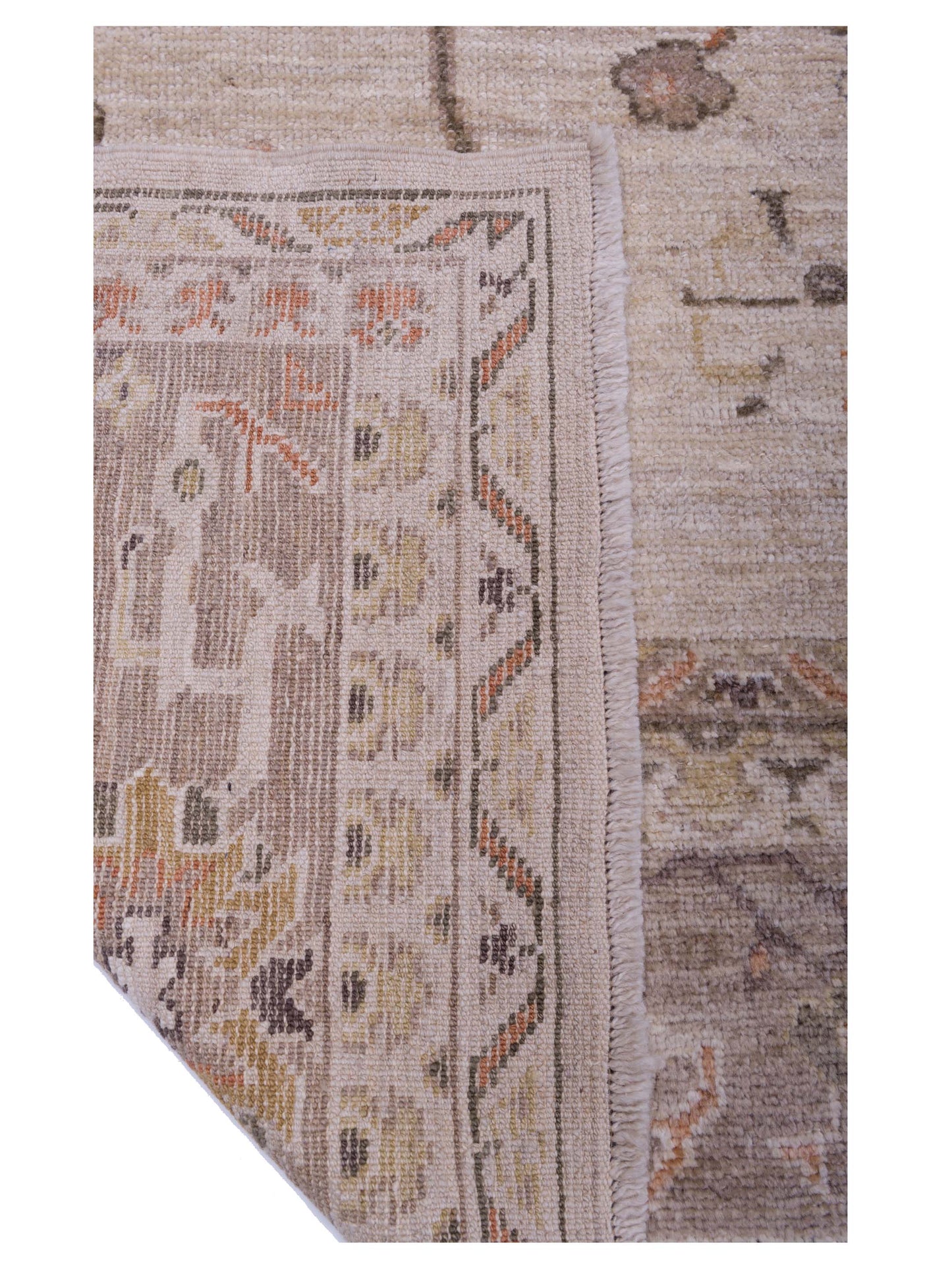 Angora Oushak 144648 Ivory Light Brown 8.4x10.8 Hand Knotted Rug