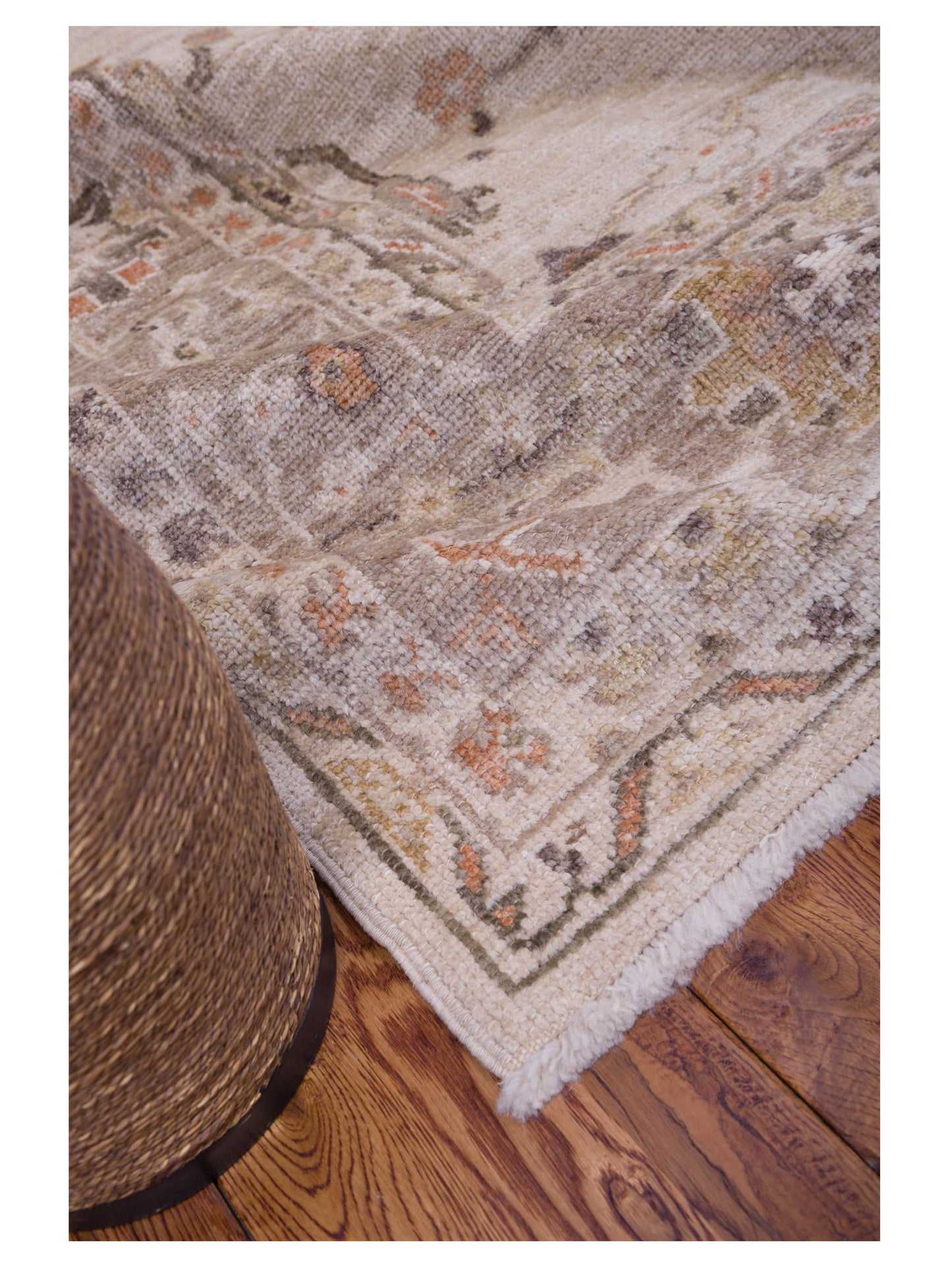 Angora Oushak 144648 Ivory Light Brown 8.4x10.8 Hand Knotted Rug