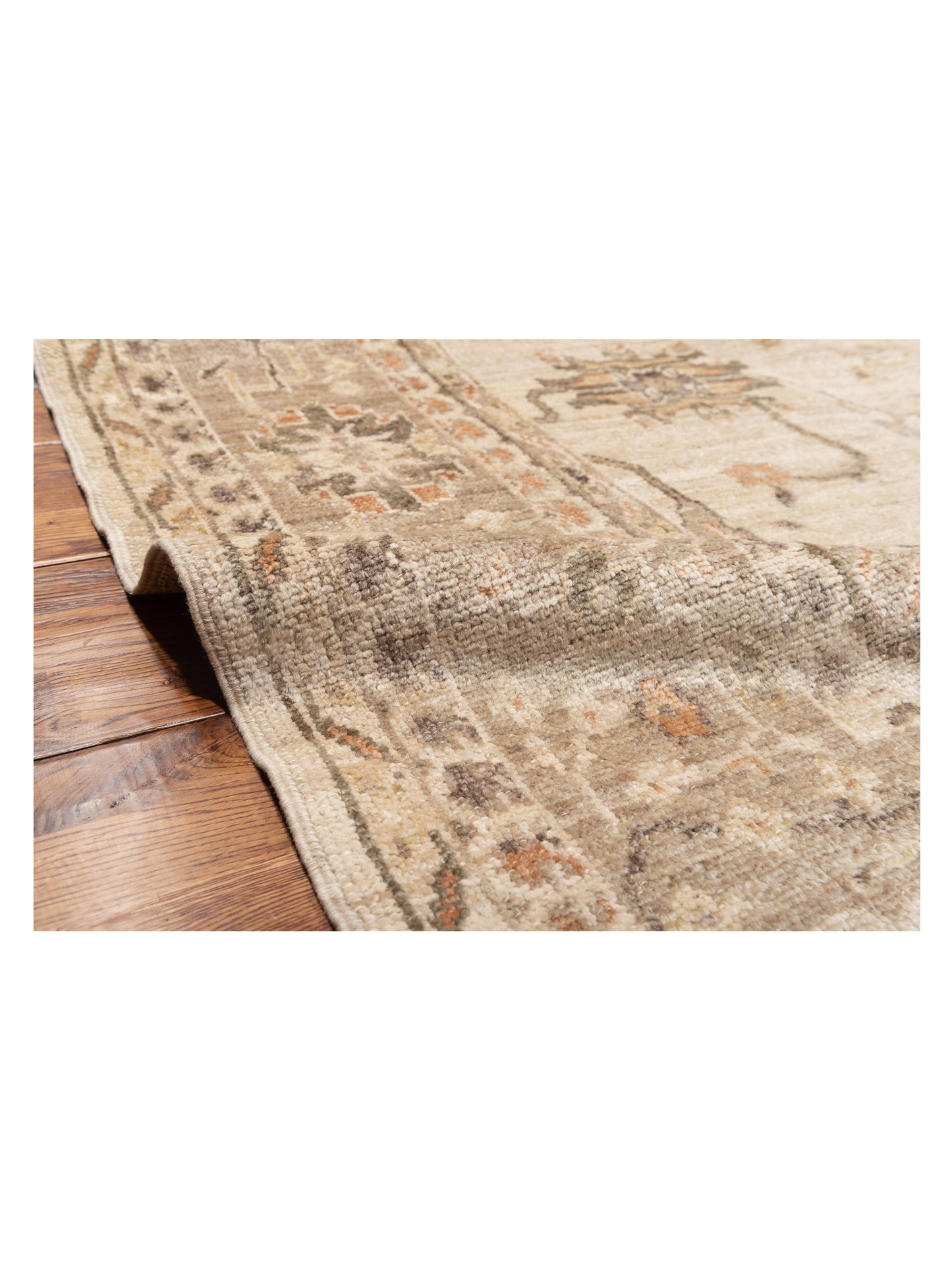 Angora Oushak 144648 Ivory Light Brown 8.4x10.8 Hand Knotted Rug