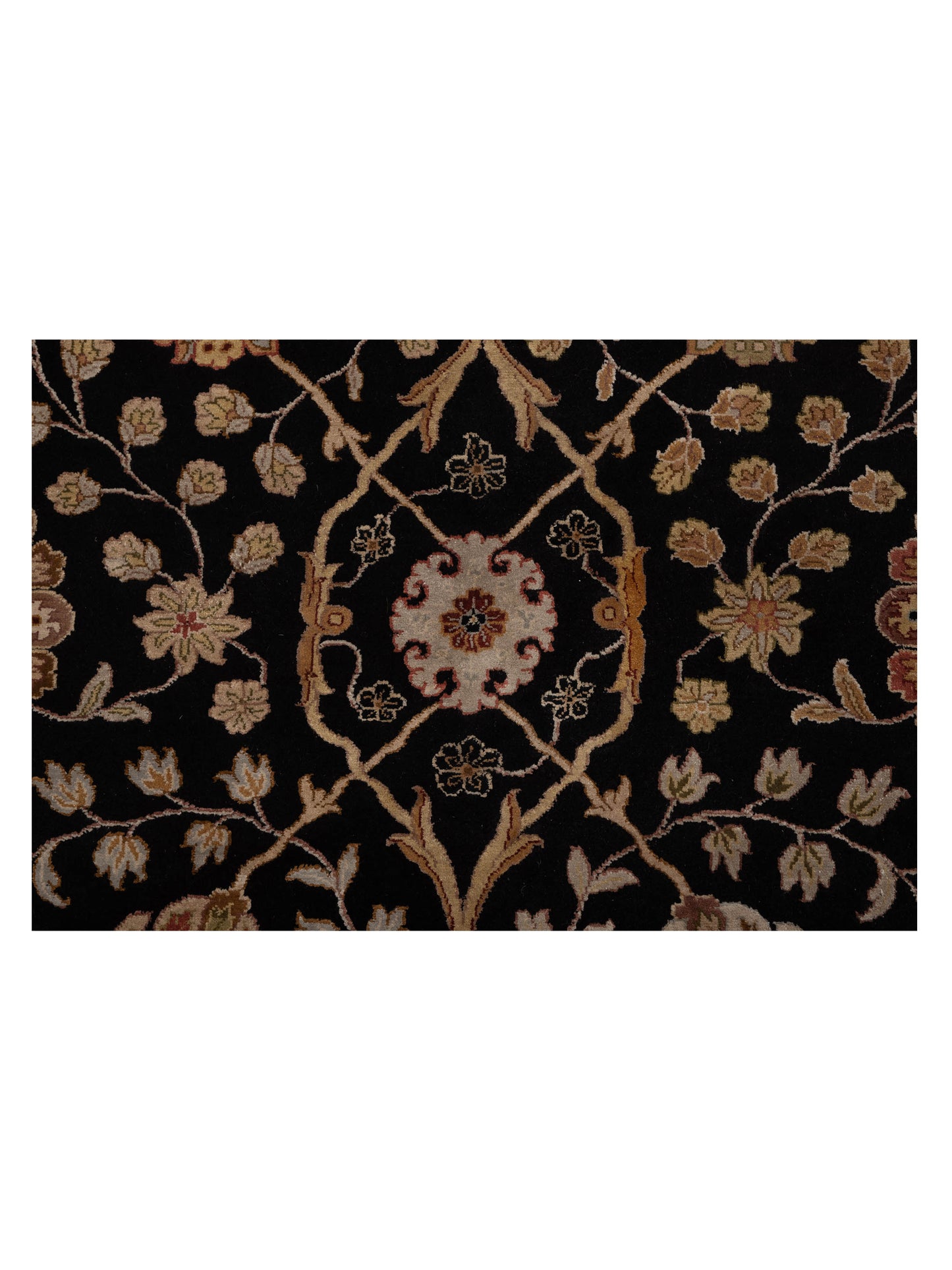 Imperial Silk 145038 Black Black 8.3x10.1 Hand Knotted Rug