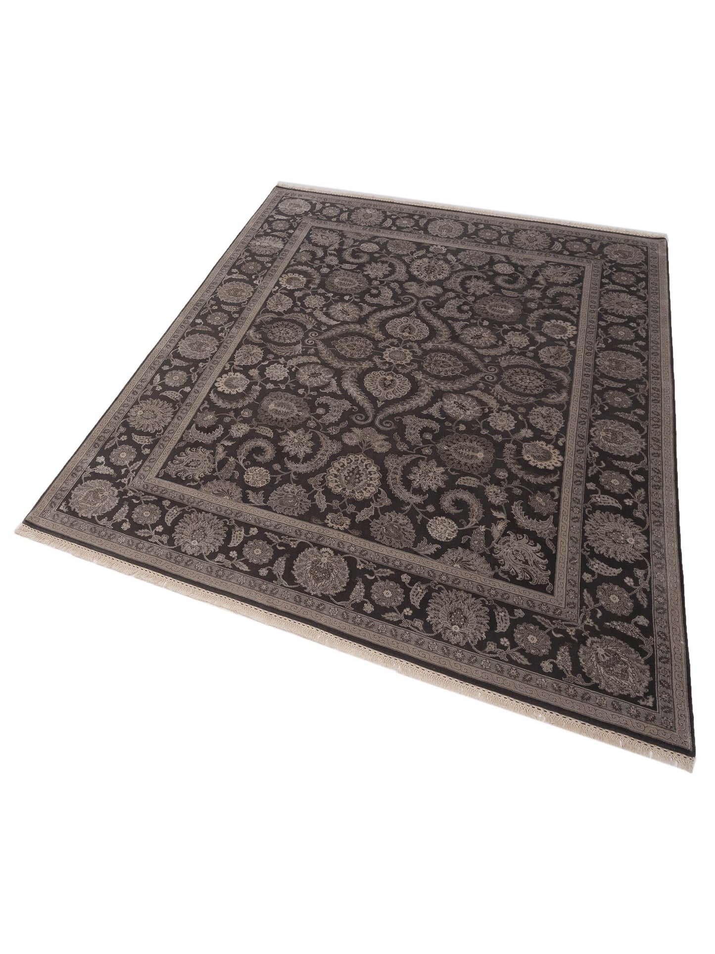 Imperial Silk 145052 Charcoal Charcoal 8.2x10.3 Hand Knotted Rug
