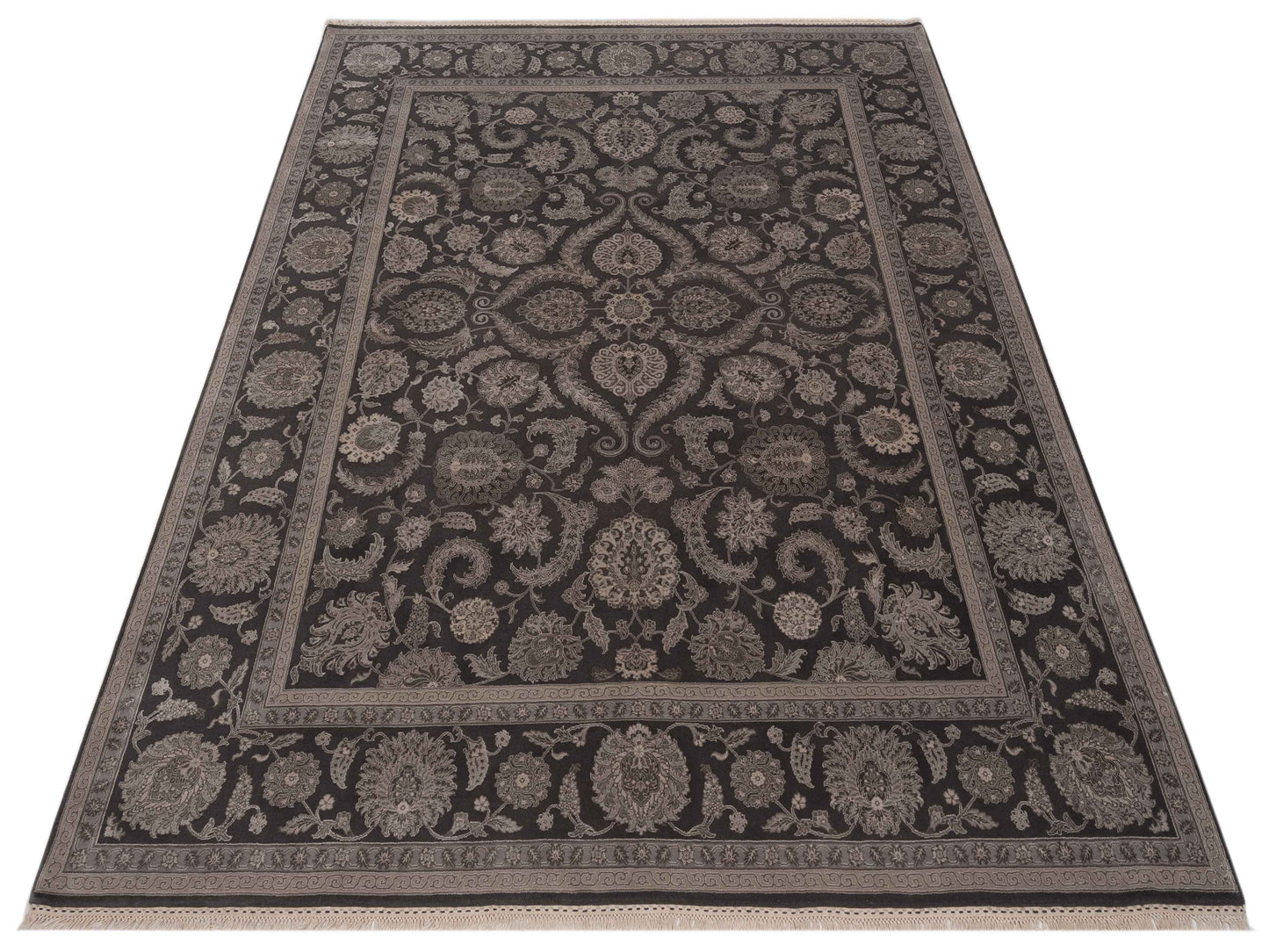 Imperial Silk 145052 Charcoal Charcoal 8.2x10.3 Hand Knotted Rug