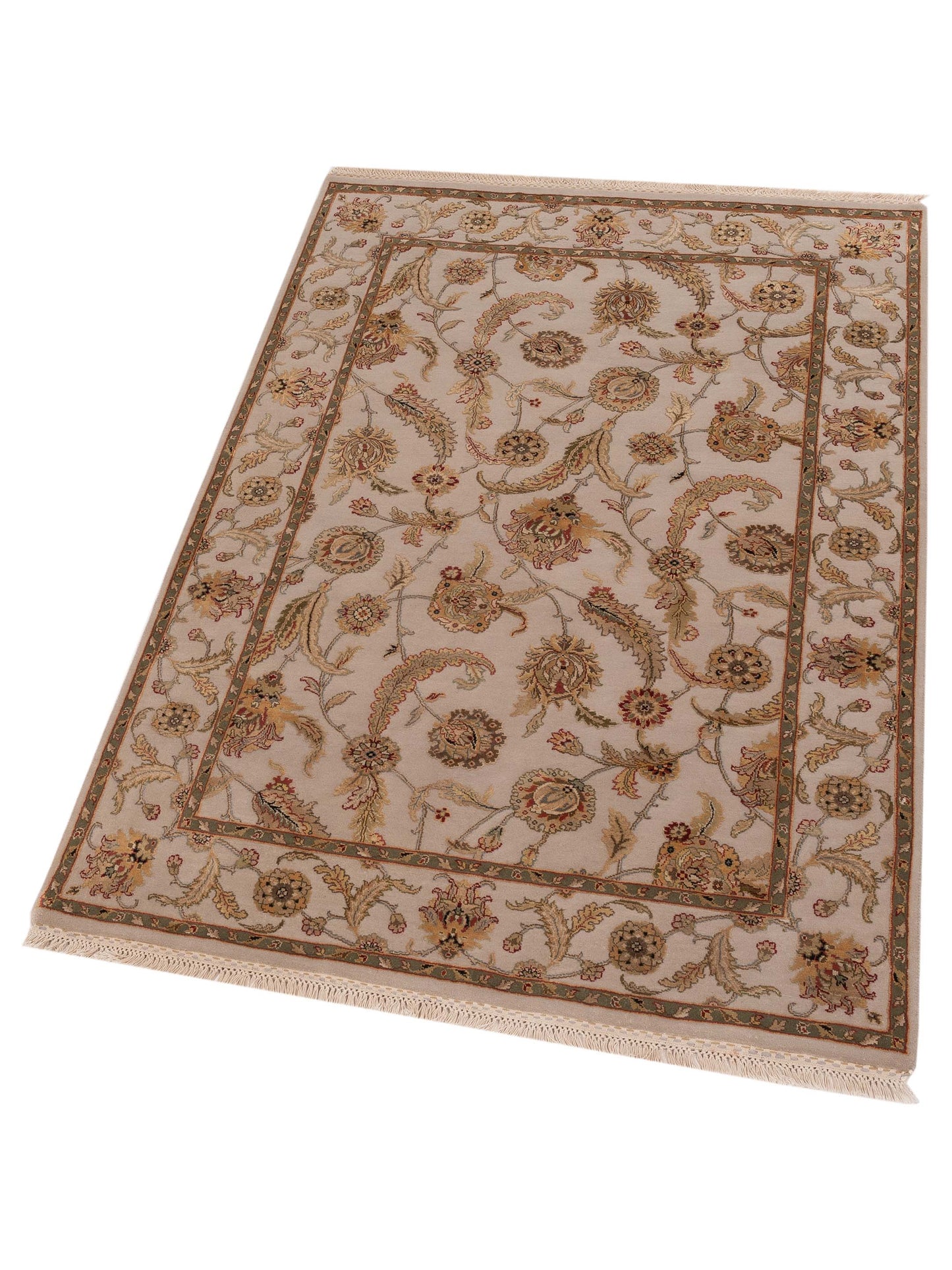 Imperial Silk 145059 Ivory Ivory 4.1x6.1 Hand Knotted Rug