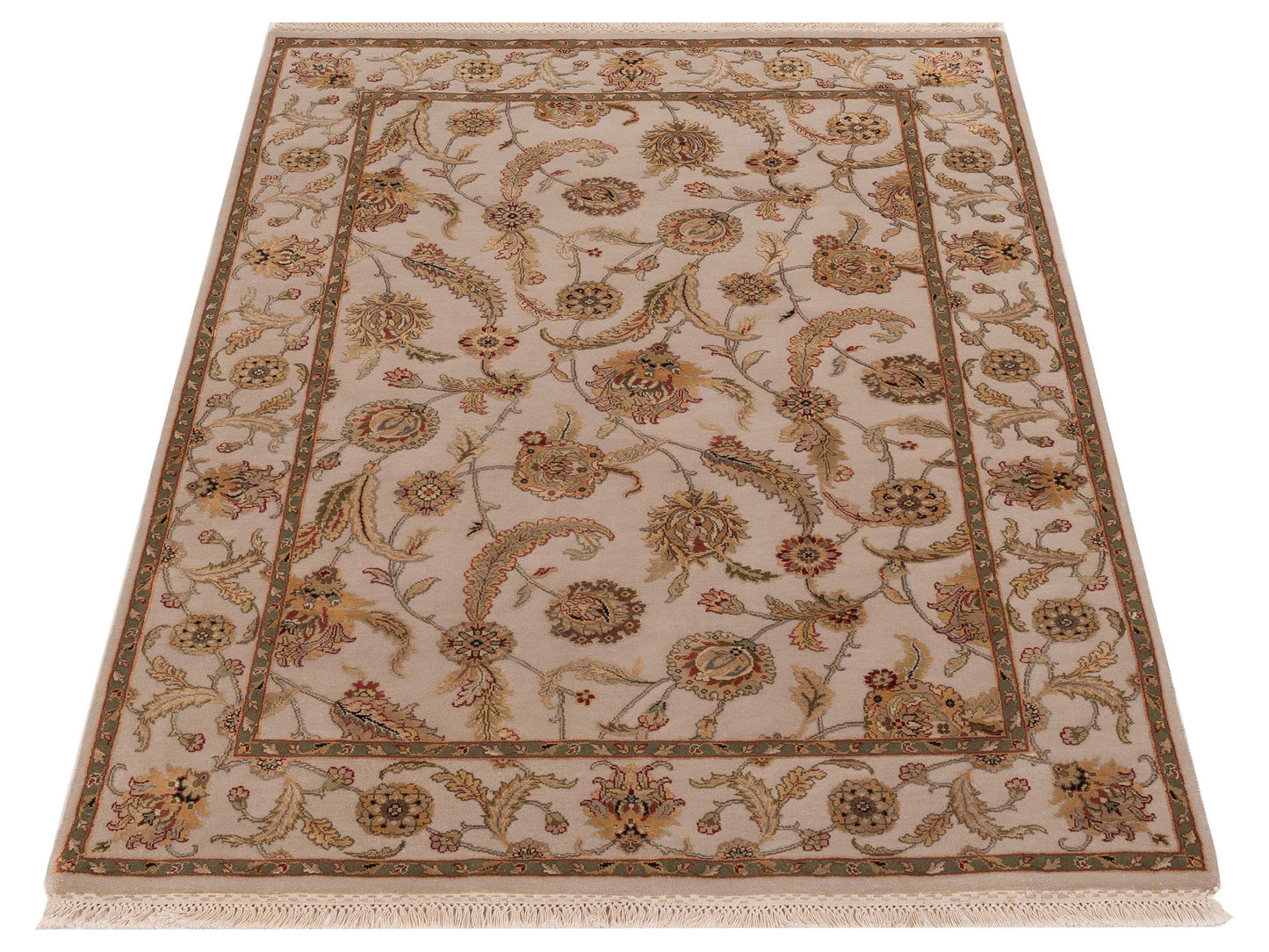 Imperial Silk 145059 Ivory Ivory 4.1x6.1 Hand Knotted Rug