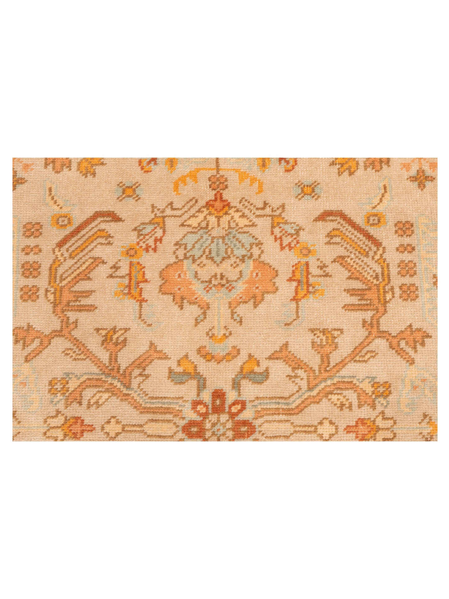 Anadol Oushak Yayla Beige Blue 5.3x7 Hand Knotted Rug