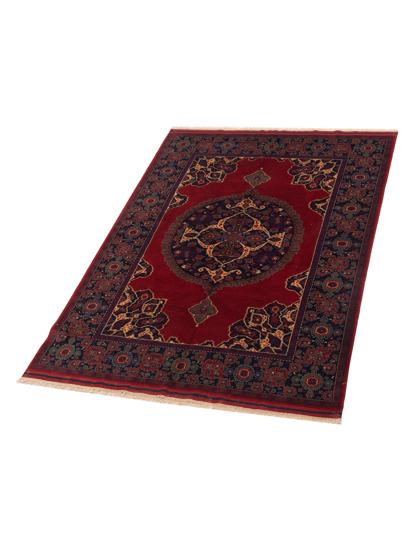 Turkish Shirwan 145118 Red Navy 5.9x8.2 Hand Knotted Rug