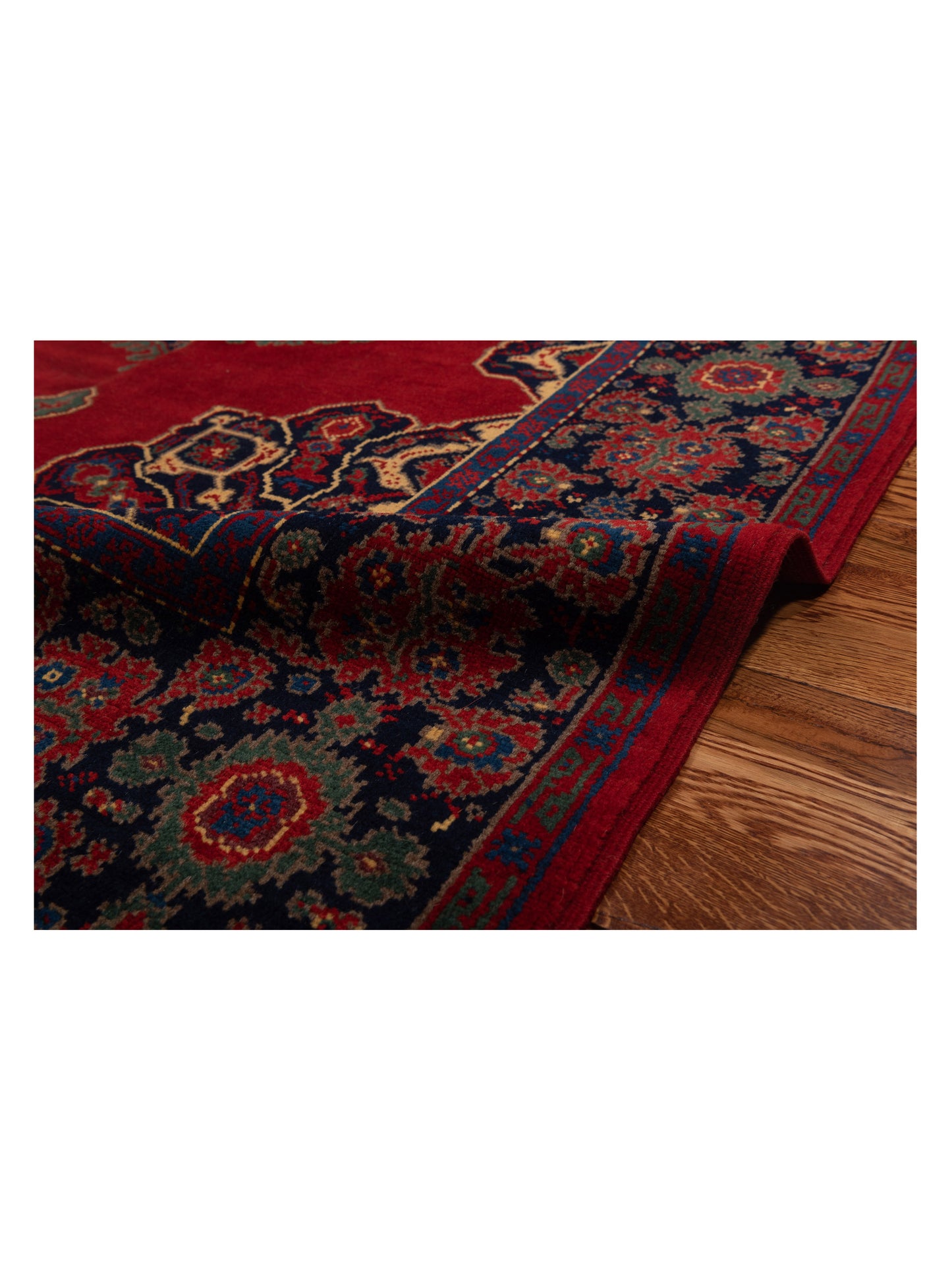 Turkish Shirwan 145118 Red Navy 5.9x8.2 Hand Knotted Rug
