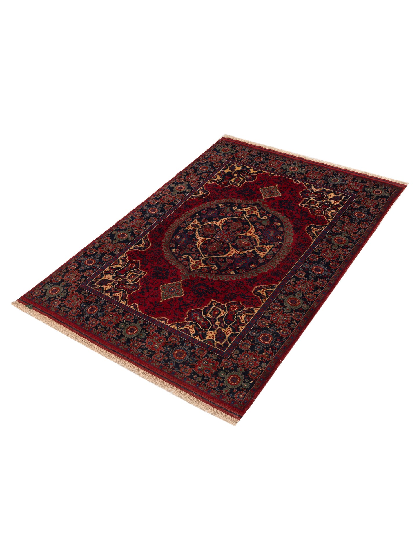 Turkish Shirwan 145119 Red Navy 5.9x8.4 Hand Knotted Rug