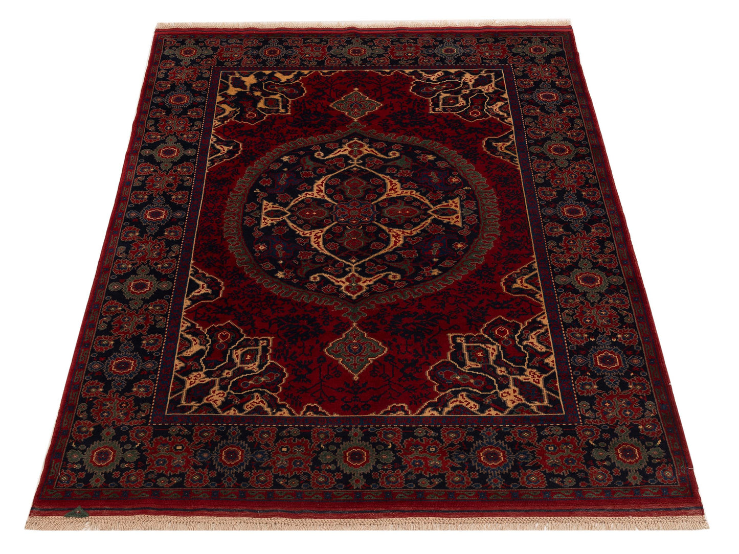 Turkish Shirwan 145119 Red Navy 5.9x8.4 Hand Knotted Rug