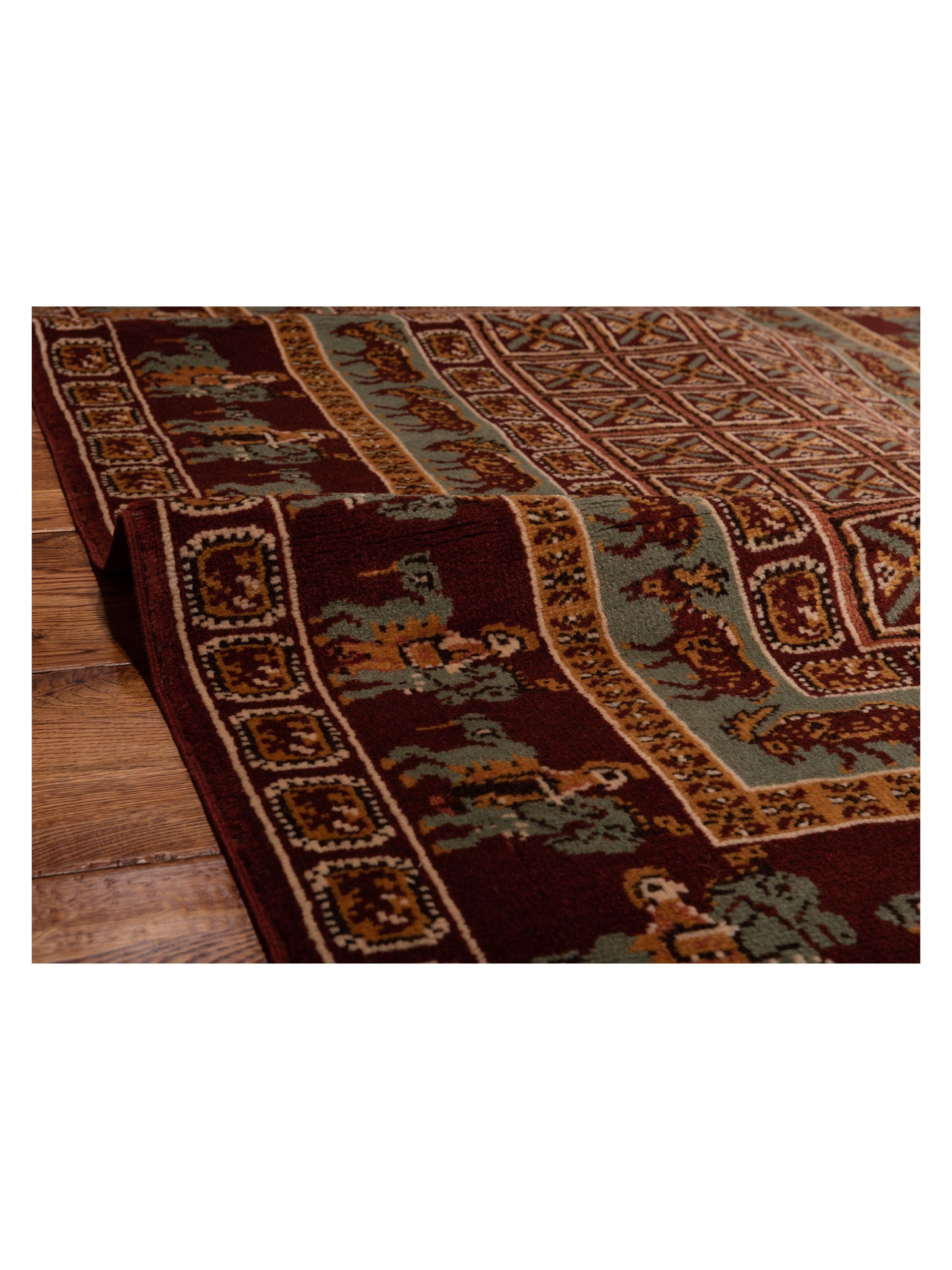 Turkish Shirwan 145139 Blue Red 4x5.8 Hand Knotted Rug