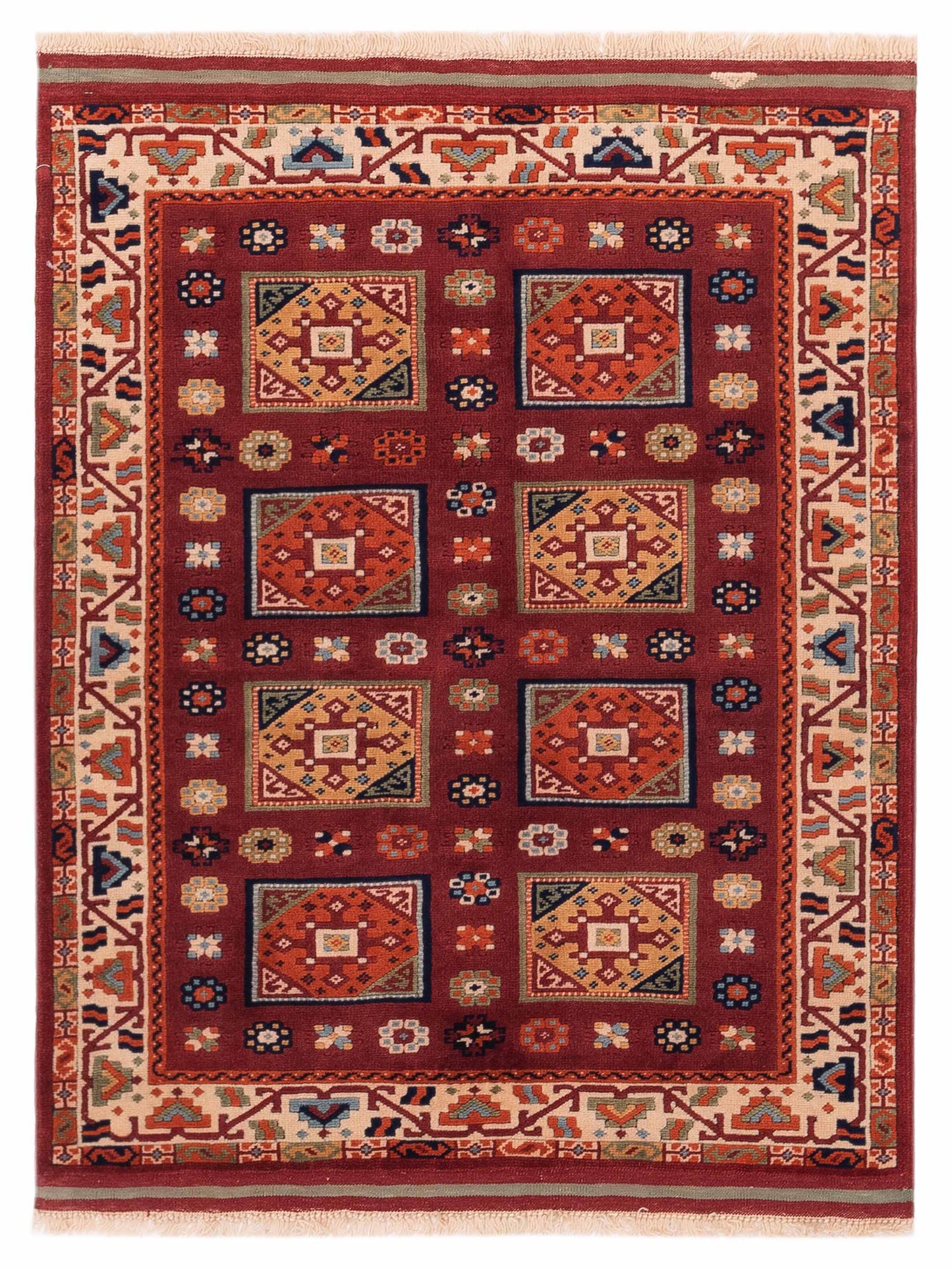 Pasha Turkish Shirwan Red Ivory Traditional