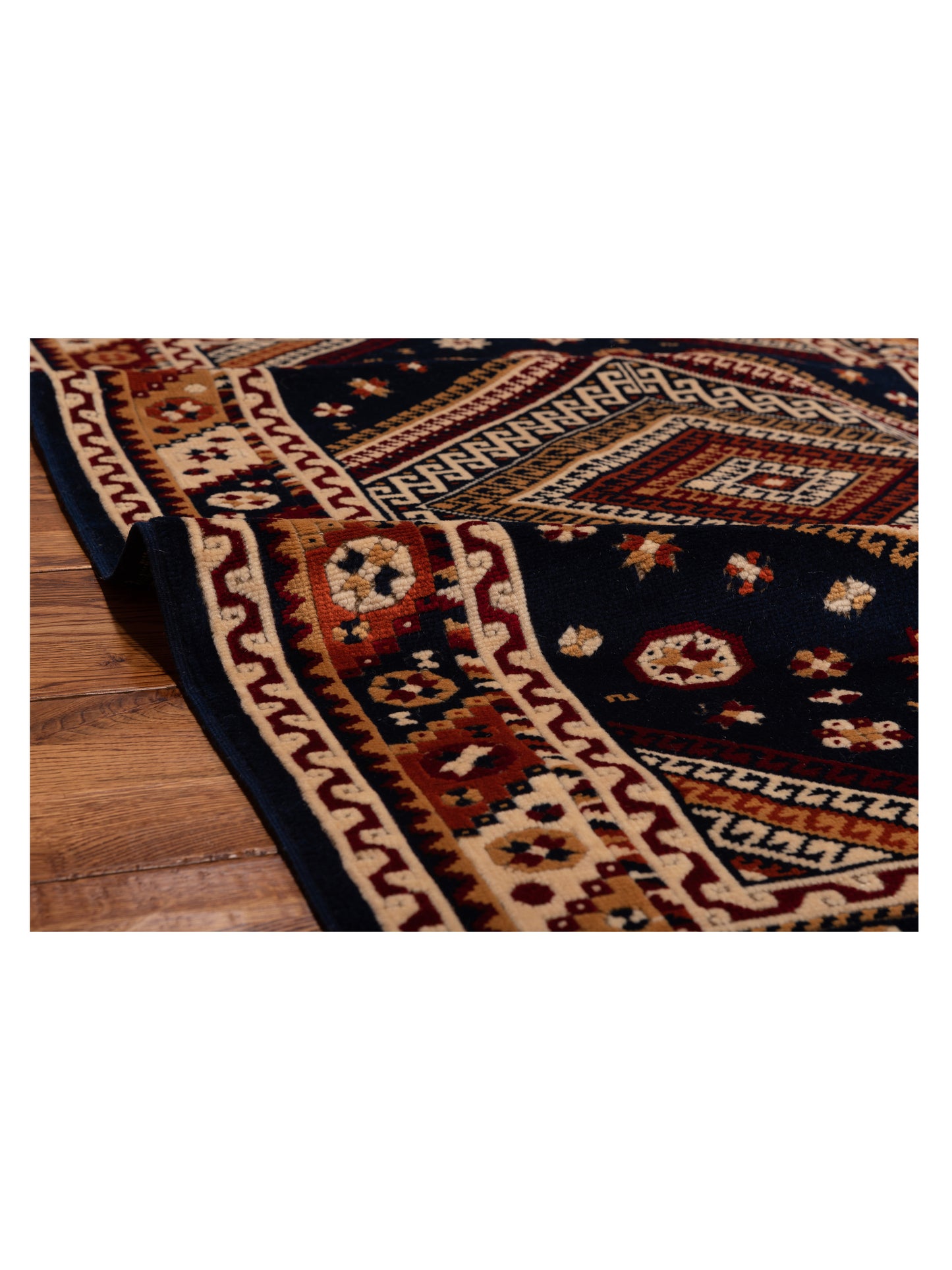Turkish Shirwan 145143 Navy Orange 3.10x5.5 Hand Knotted Rug