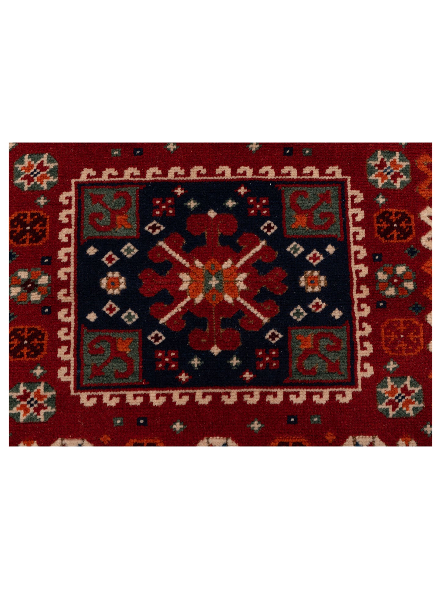 Turkish Shirwan 145144 Red Navy 4.3x5.5 Hand Knotted Rug