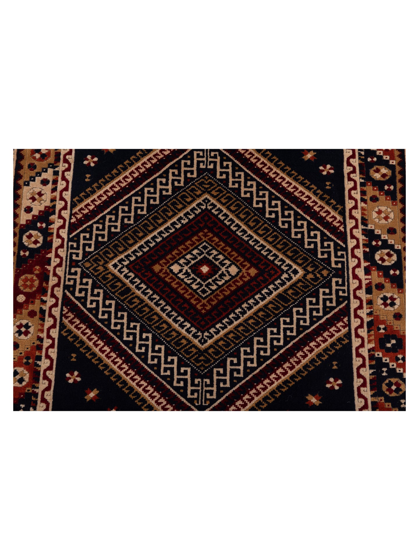 Turkish Shirwan 145146 Navy Orange 3.9x5.11 Hand Knotted Rug
