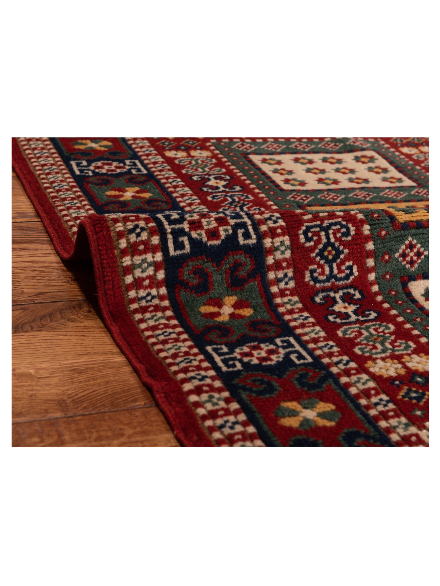 Turkish Shirwan 145147 Green Navy 3.2x4 Hand Knotted Rug