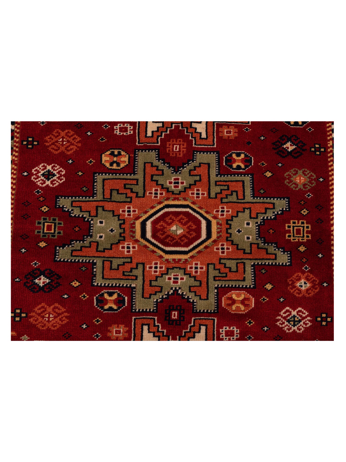 Turkish Shirwan 145148 Red Ivory 3.11x5.4 Hand Knotted Rug
