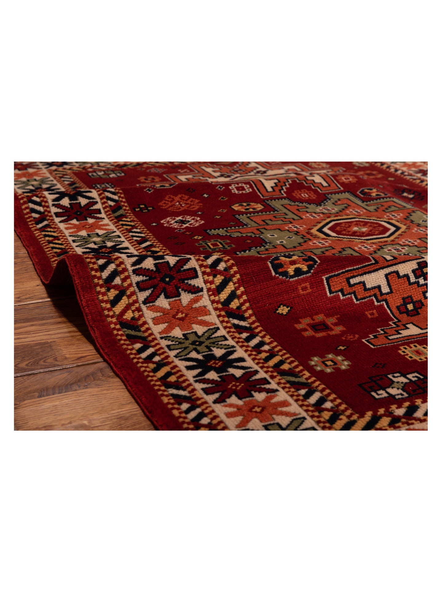 Turkish Shirwan 145148 Red Ivory 3.11x5.4 Hand Knotted Rug