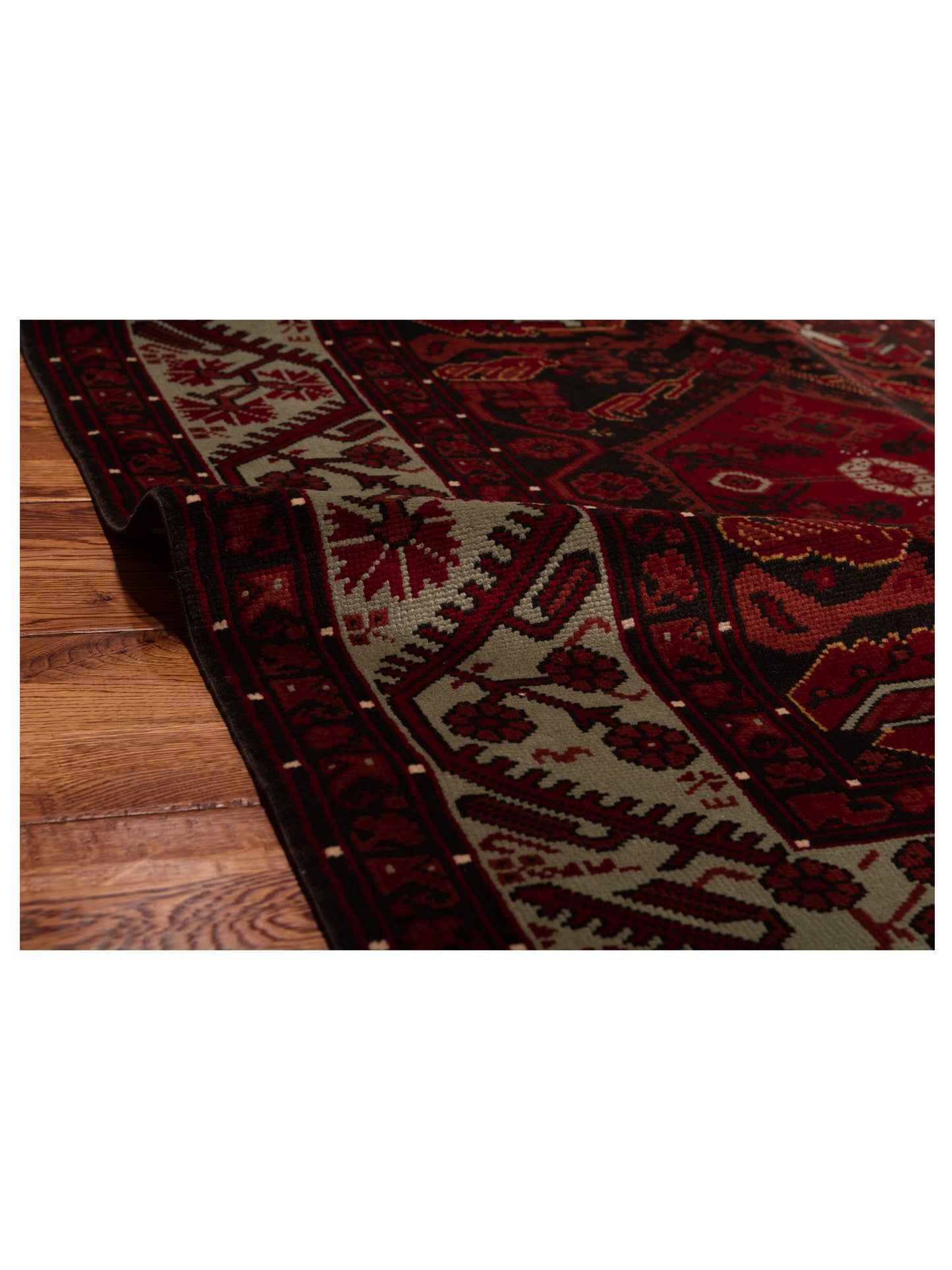 Turkish Shirwan 145152 Black Blue 4.3x5.1 Hand Knotted Rug
