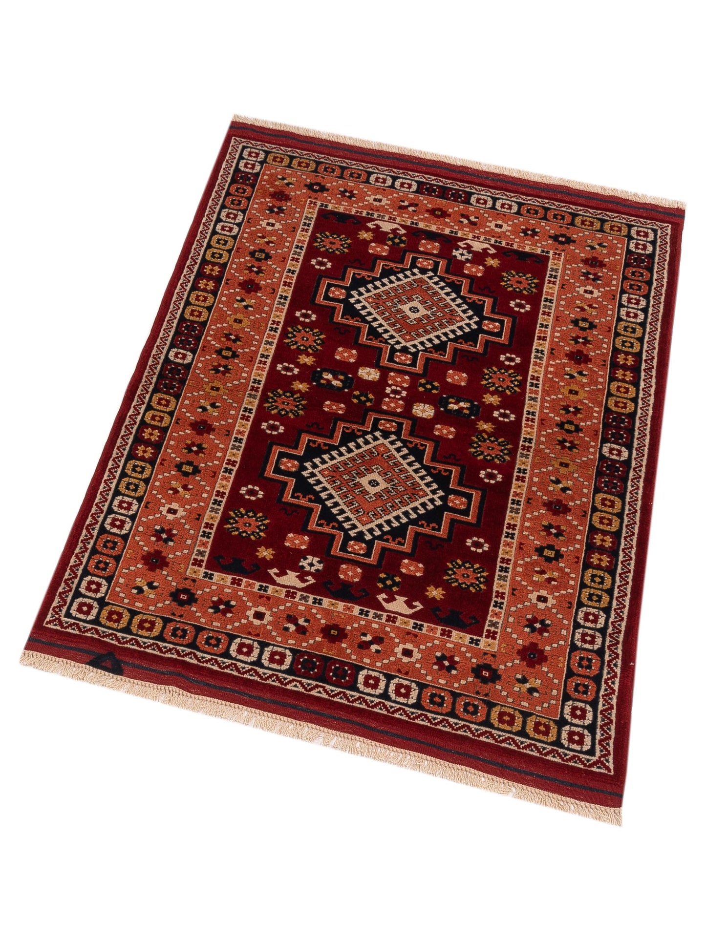 Turkish Shirwan 145153 Red Black 4x5.8 Hand Knotted Rug