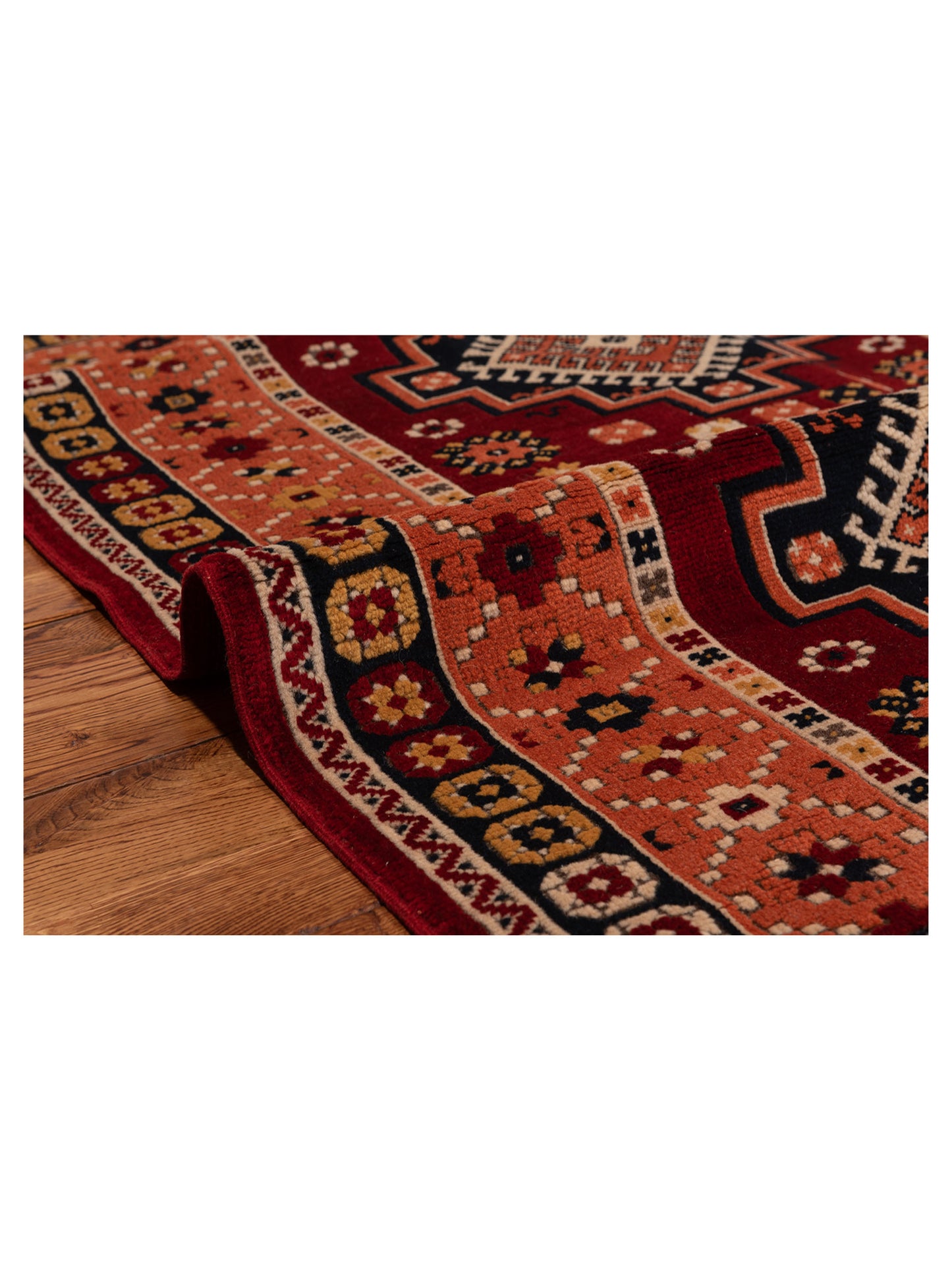 Turkish Shirwan 145153 Red Black 4x5.8 Hand Knotted Rug