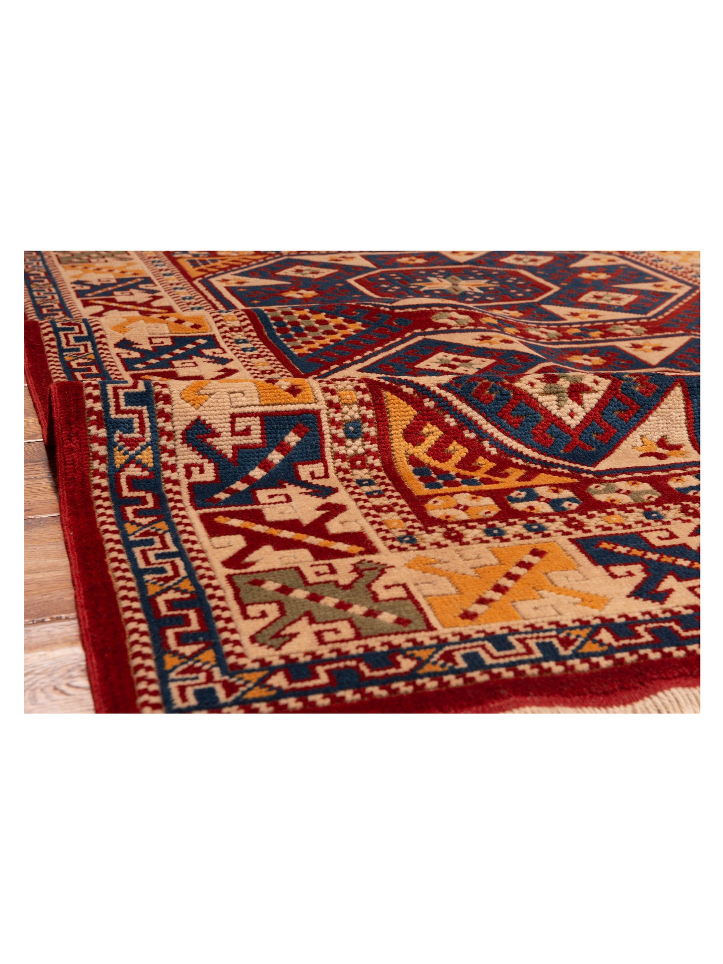 Turkish Shirwan 145157 Red Ivory 5.4x6.8 Hand Knotted Rug