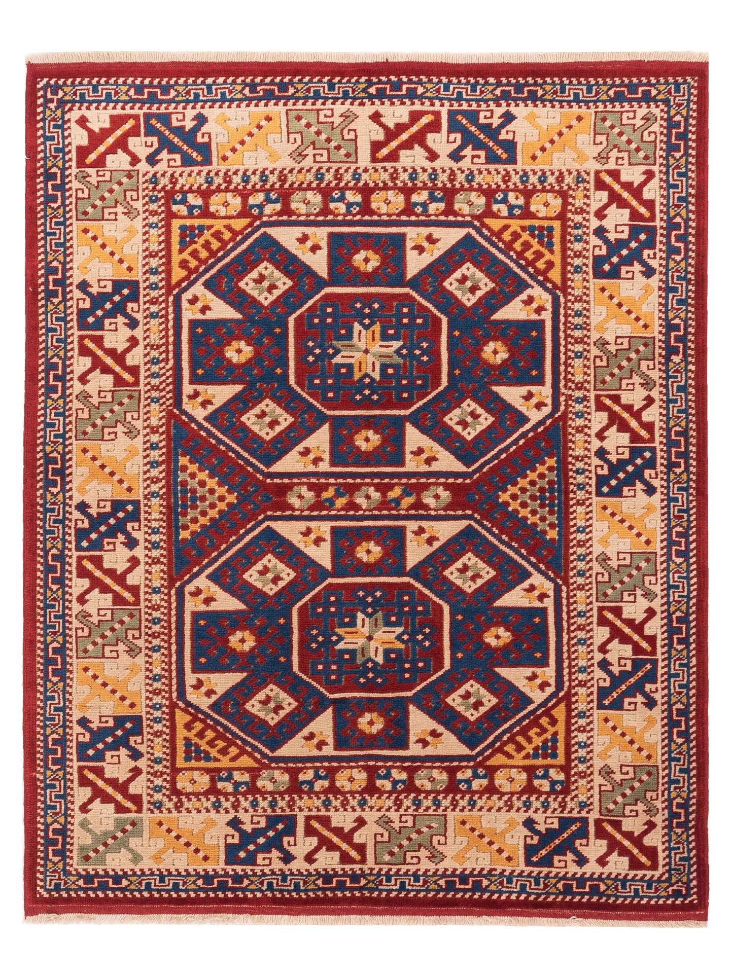 Pasha Turkish Shirwan Red Ivory Traditional