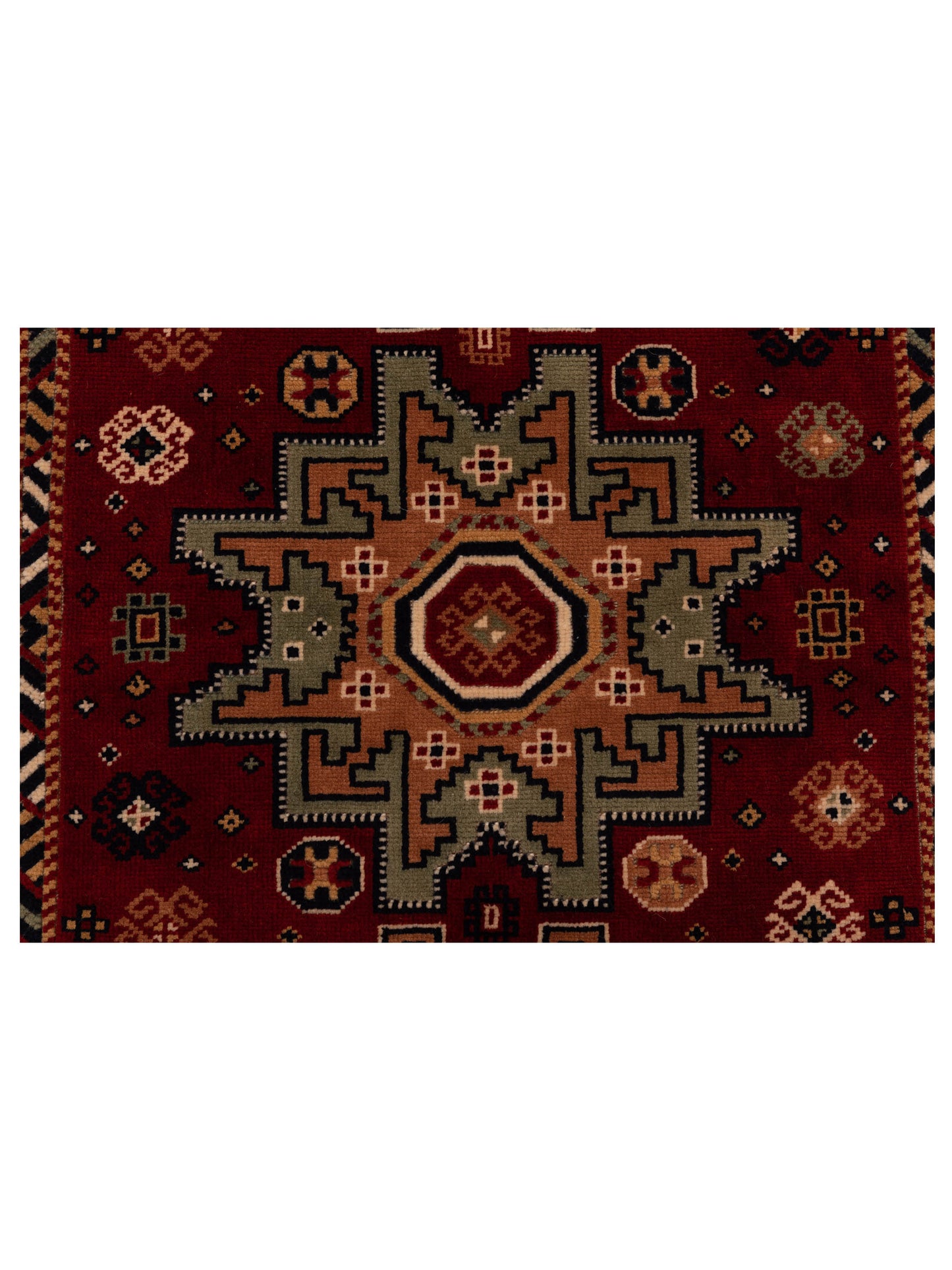 Turkish Shirwan 145159 Red Ivory 3.10x5.10 Hand Knotted Rug