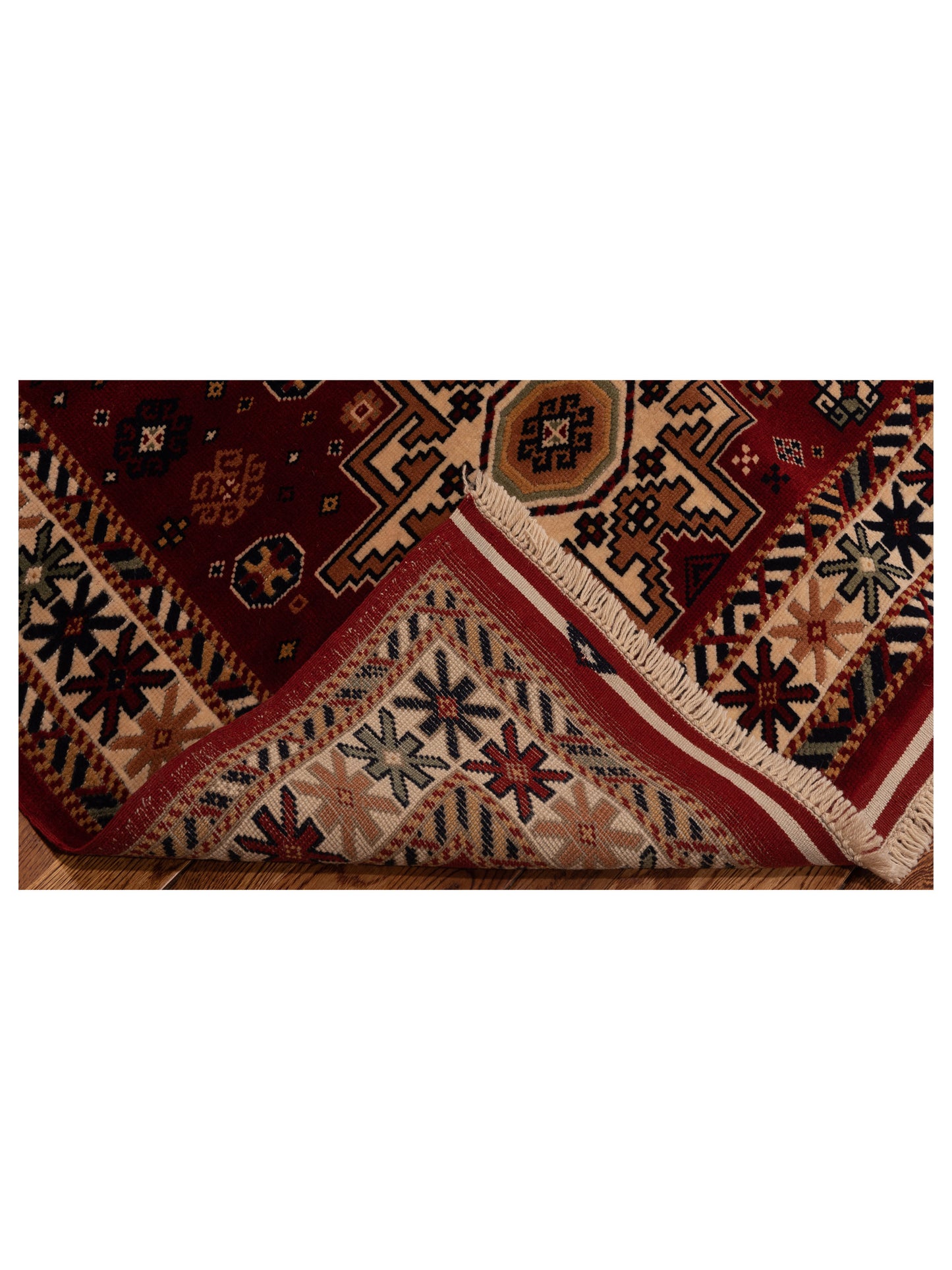 Turkish Shirwan 145159 Red Ivory 3.10x5.10 Hand Knotted Rug