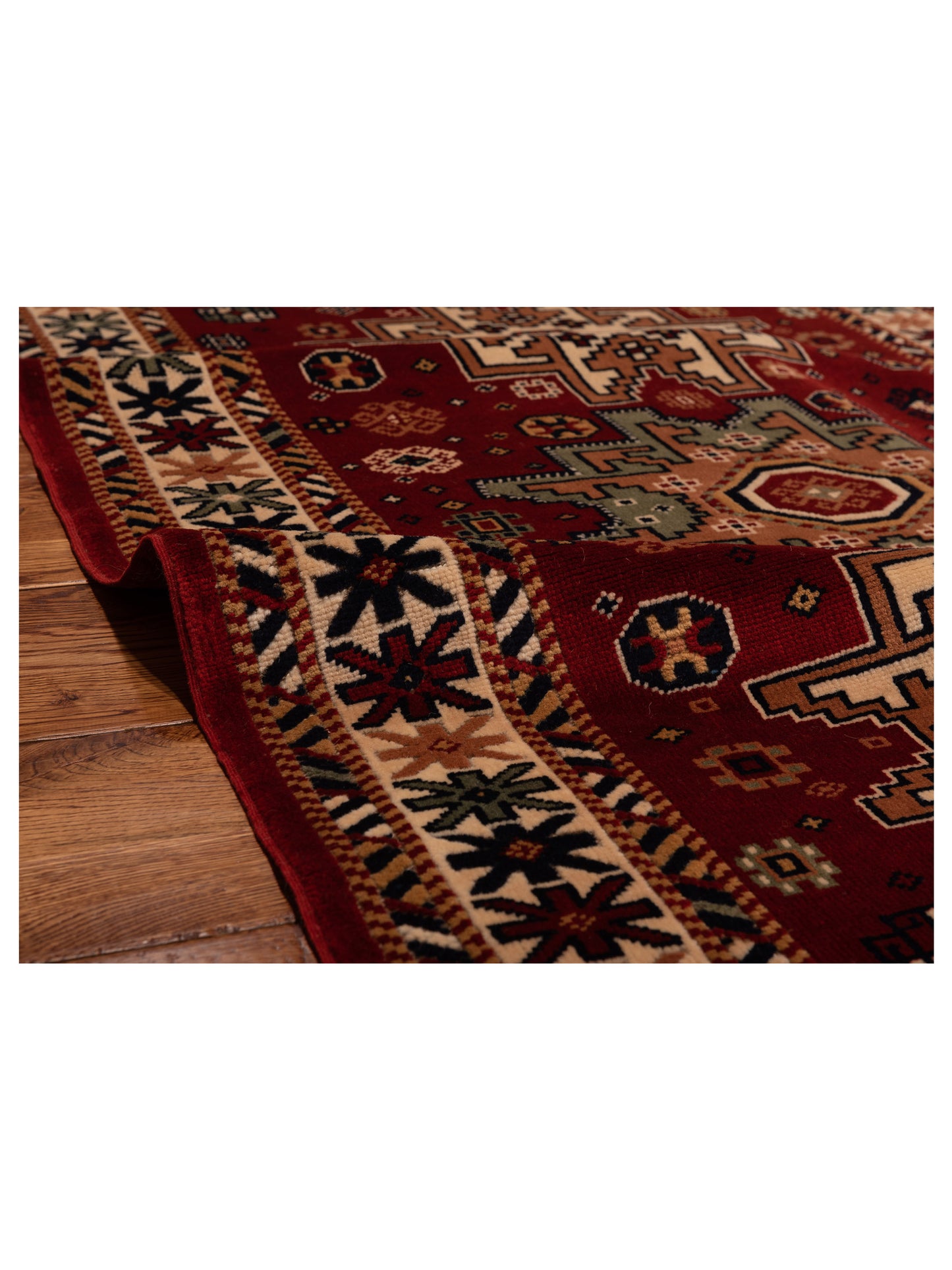 Turkish Shirwan 145159 Red Ivory 3.10x5.10 Hand Knotted Rug