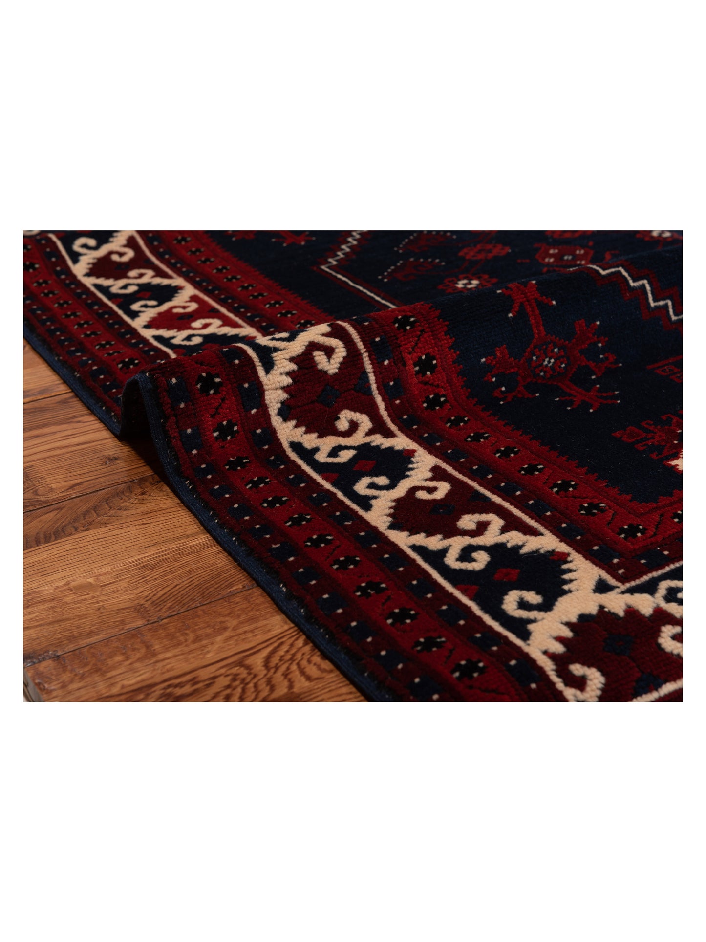 Turkish Shirwan 145166 Black Red 4x5.7 Hand Knotted Rug