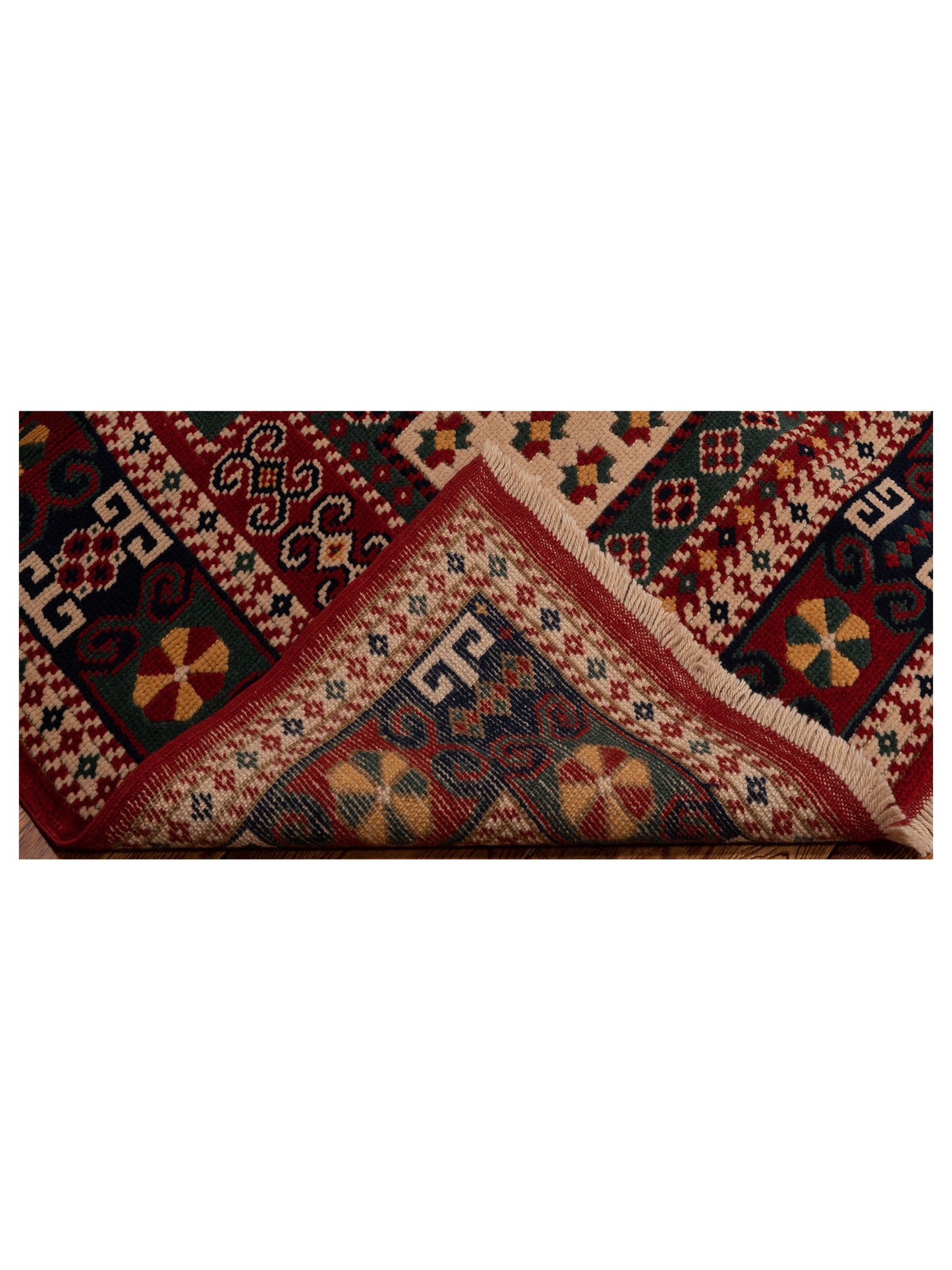 Turkish Shirwan 145168 Red Navy 4.2x5.6 Hand Knotted Rug