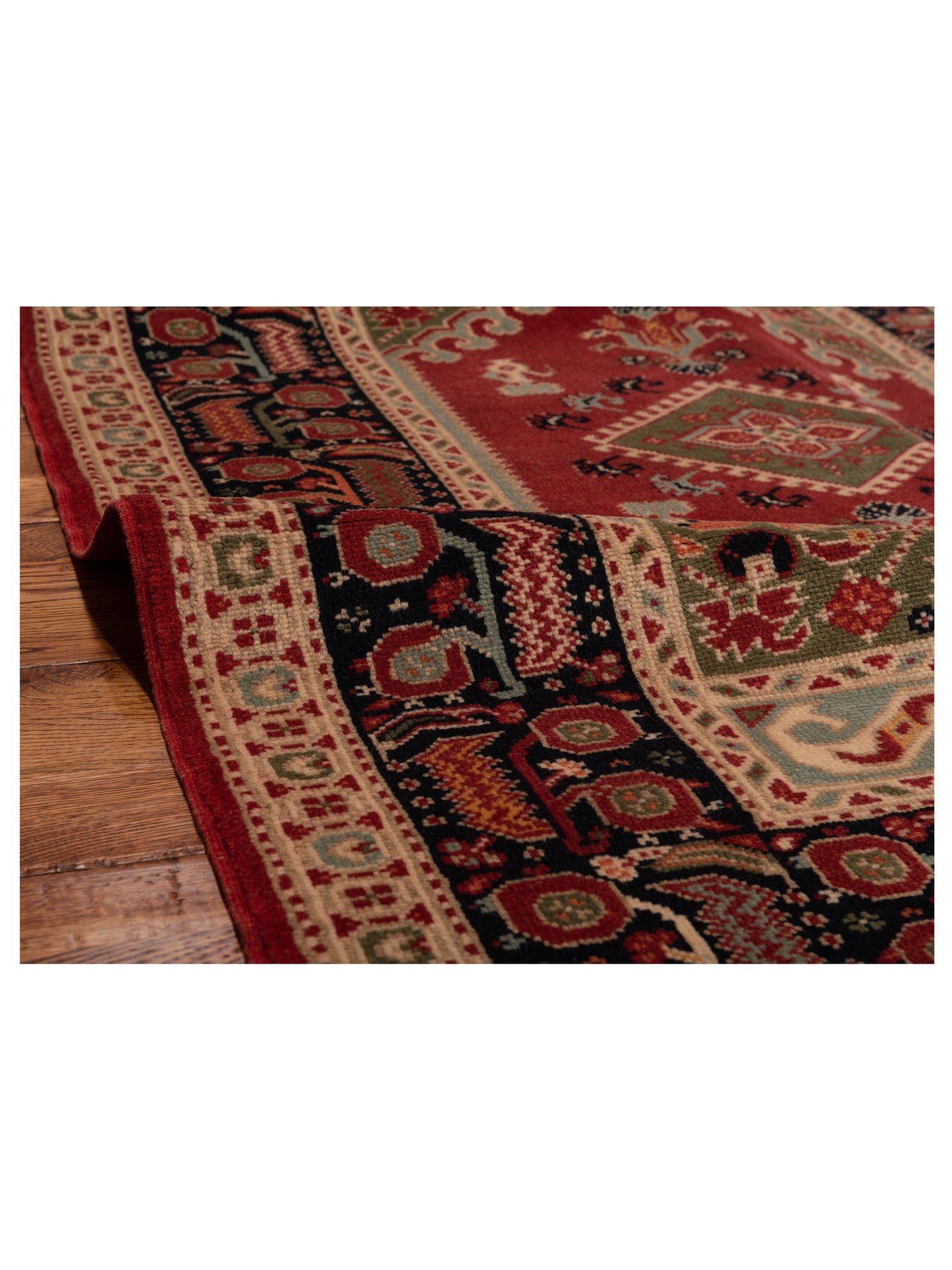 Turkish Shirwan 145174 Red Navy 3.11x5.5 Hand Knotted Rug