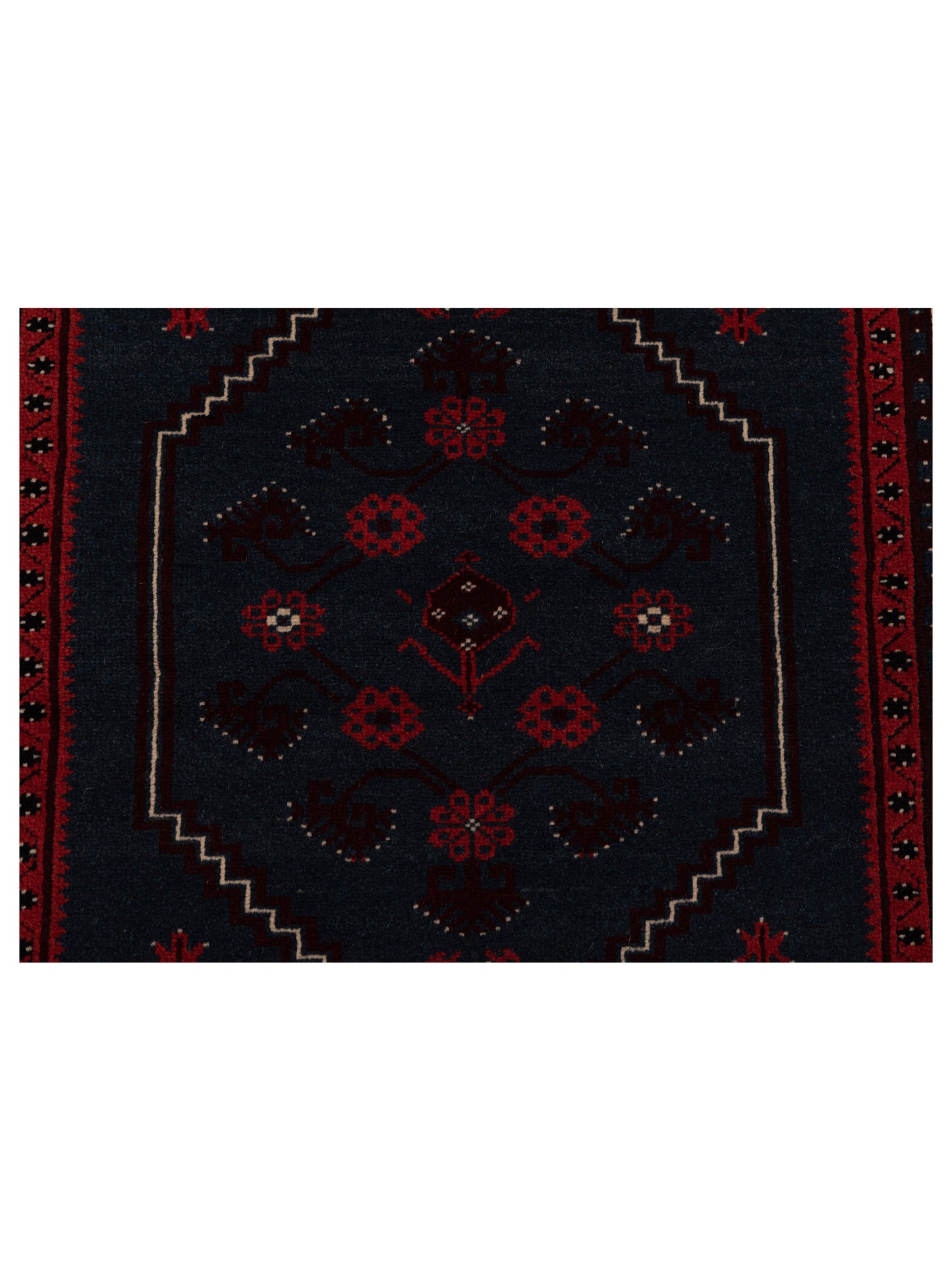 Turkish Shirwan 145177 Black Ivory 4.2x5.4 Hand Knotted Rug