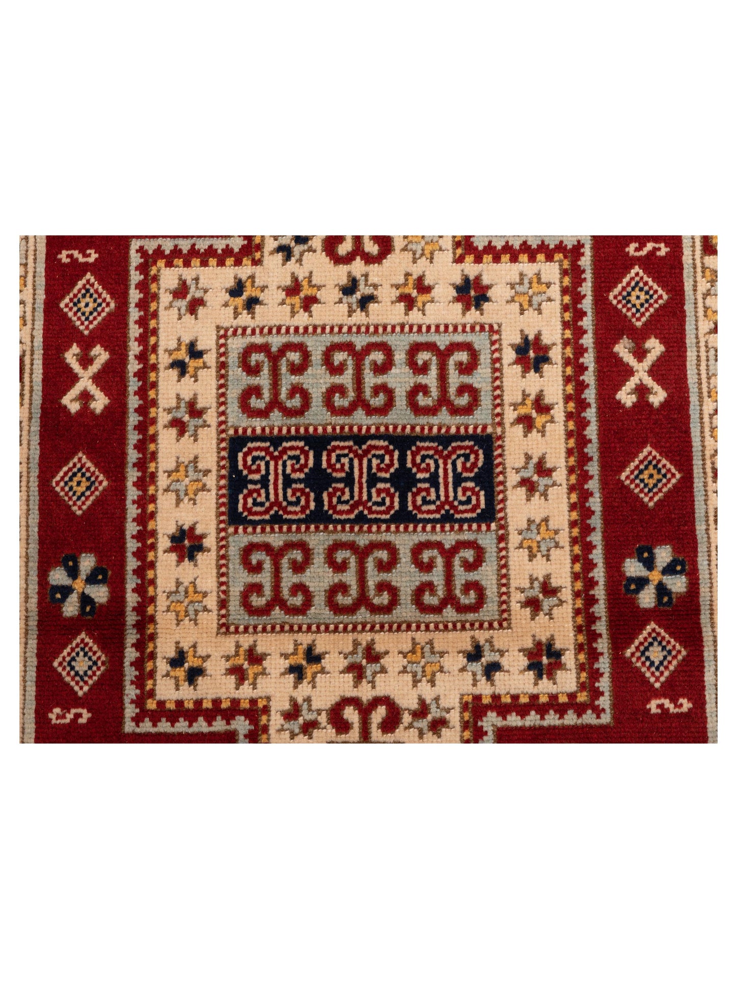 Turkish Shirwan 145181 Red Navy 4x5.7 Hand Knotted Rug
