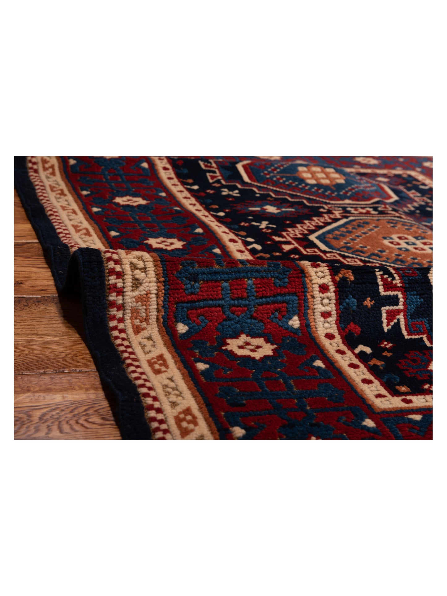 Turkish Shirwan 145182 Navy Red 4.3x5.5 Hand Knotted Rug