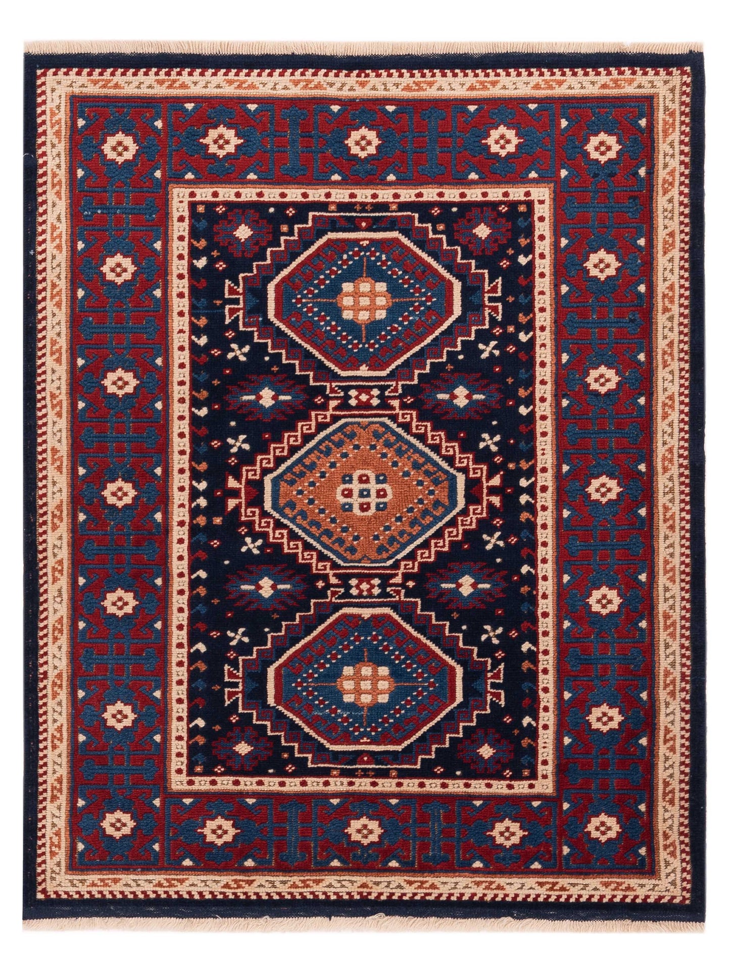 Pasha Turkish Shirwan Navy Red Traditional