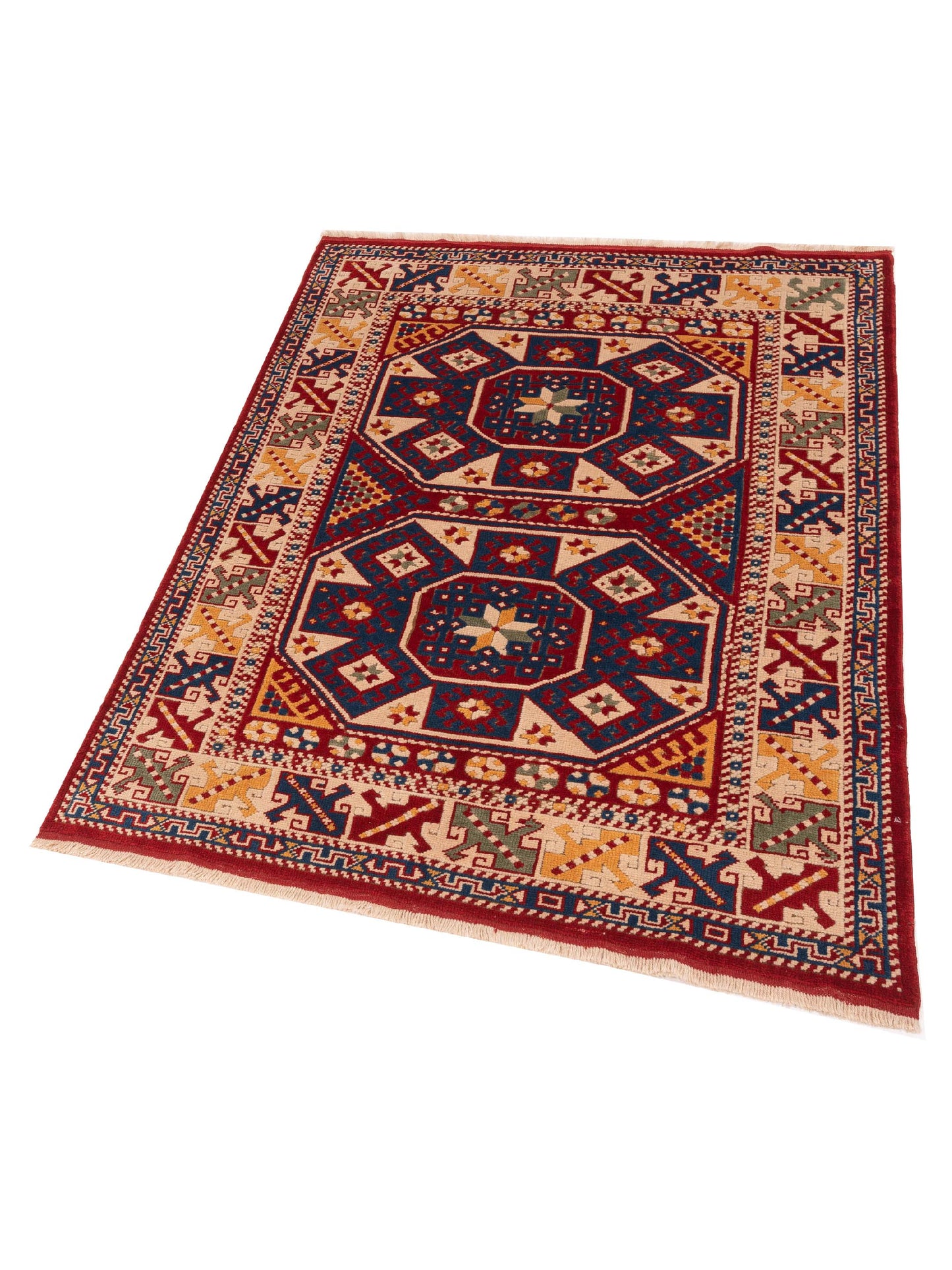 Turkish Shirwan 145185 Red Ivory 5.1x7.1 Hand Knotted Rug