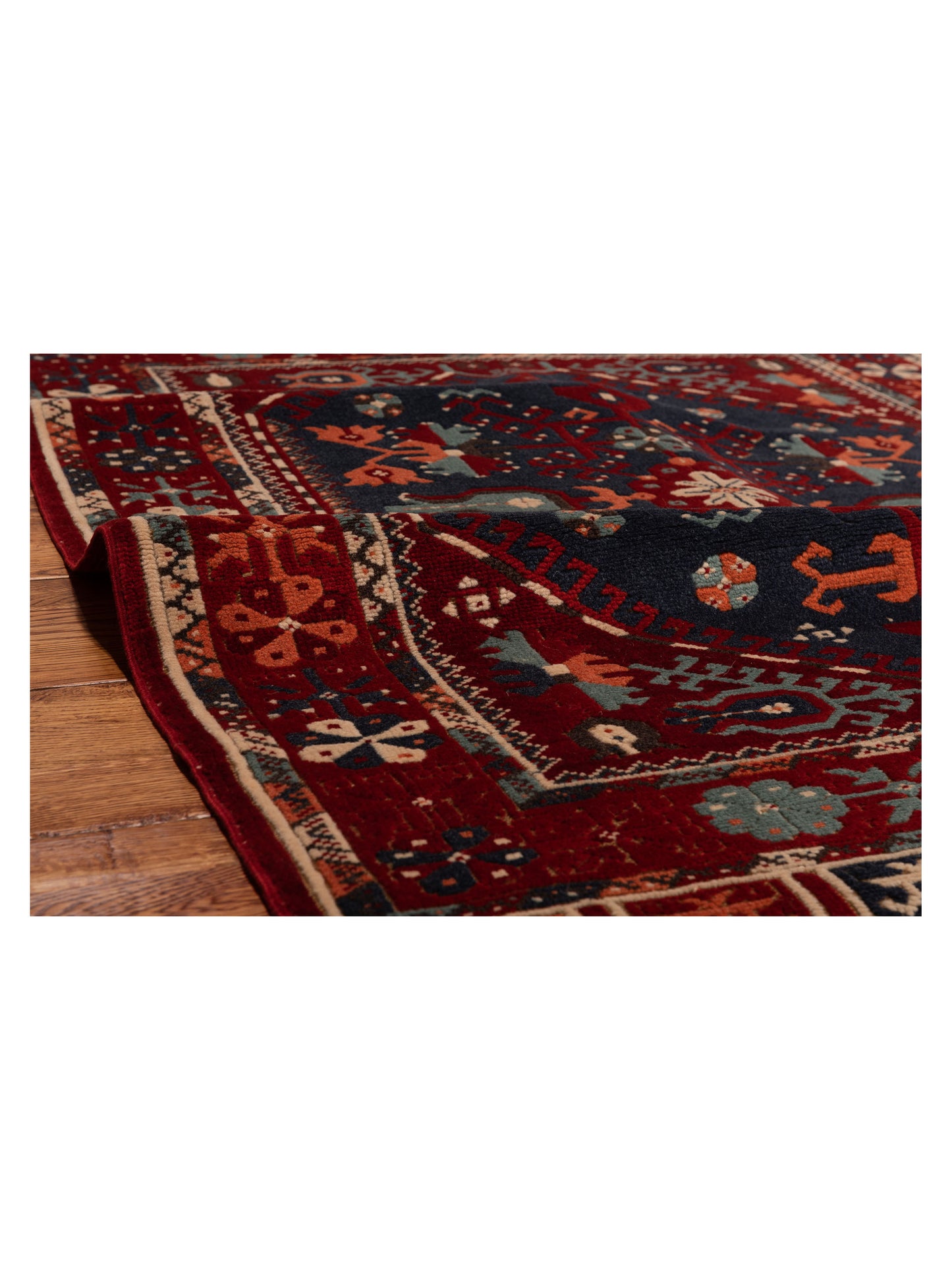 Turkish Shirwan 145188 Navy Red 4.1x5.7 Hand Knotted Rug