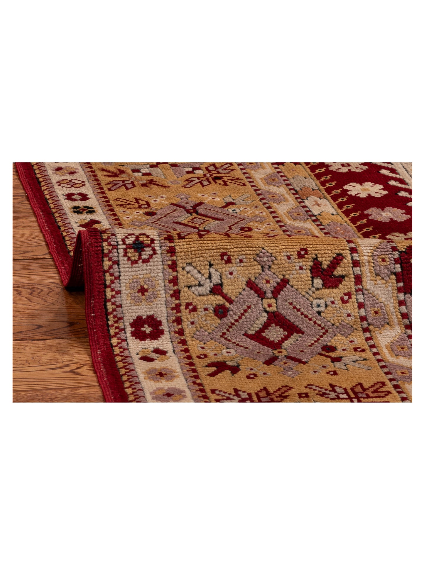 Turkish Shirwan 145201 Red Gold 4.6x7.7 Hand Knotted Rug