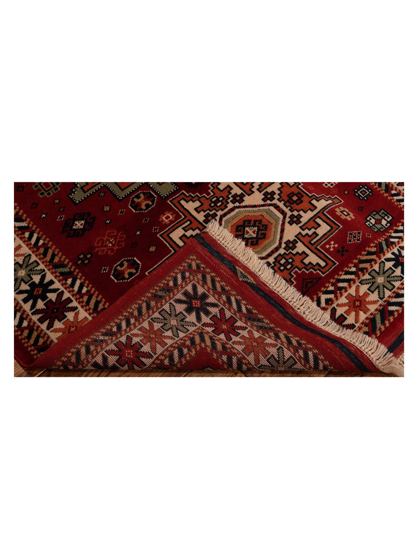 Turkish Shirwan 145212 Red Ivory 3.10x5.7 Hand Knotted Rug